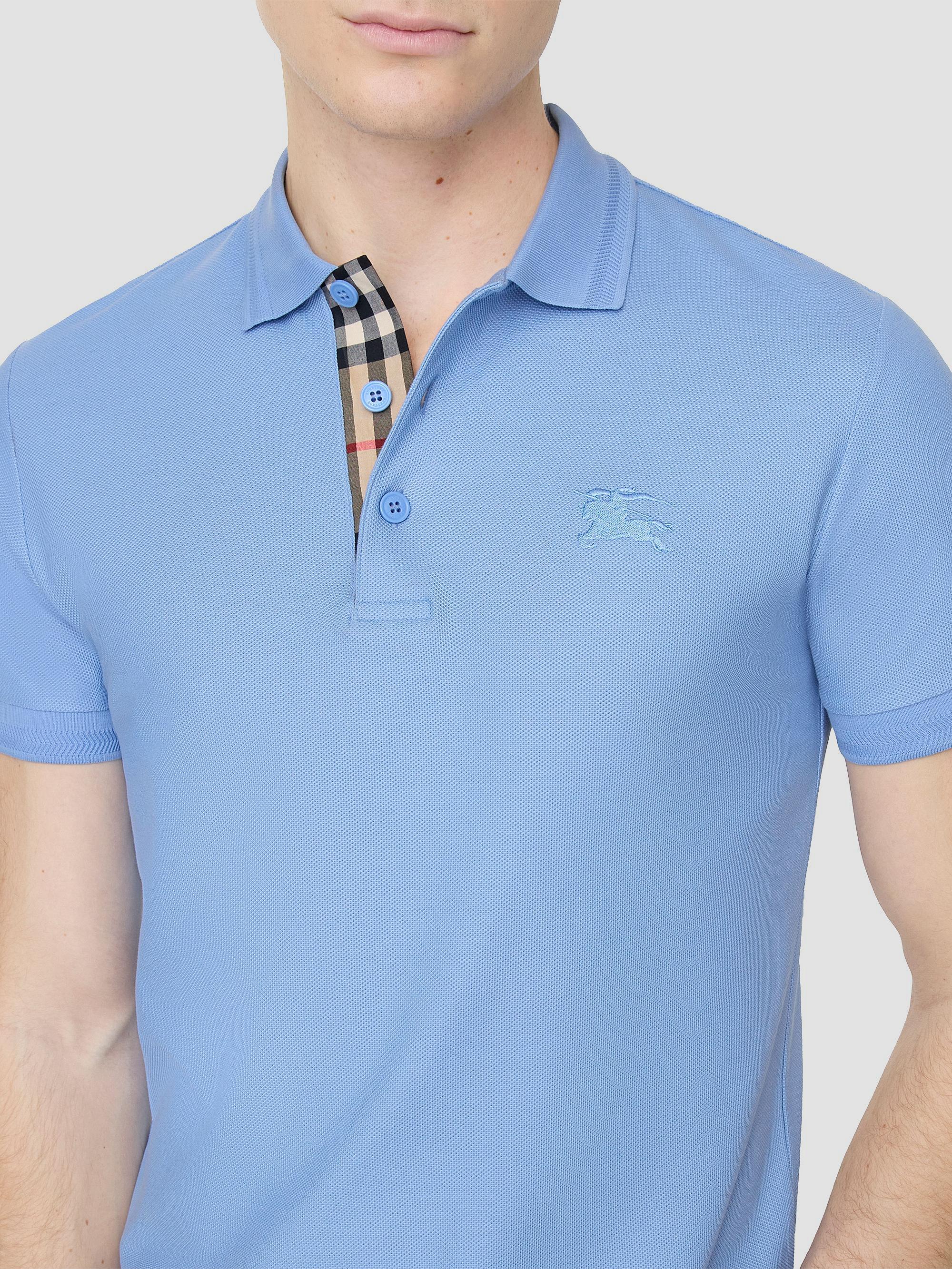 Burberry Eddie Check-Trim Cotton Polo Shirt | Saks Fifth Avenue
