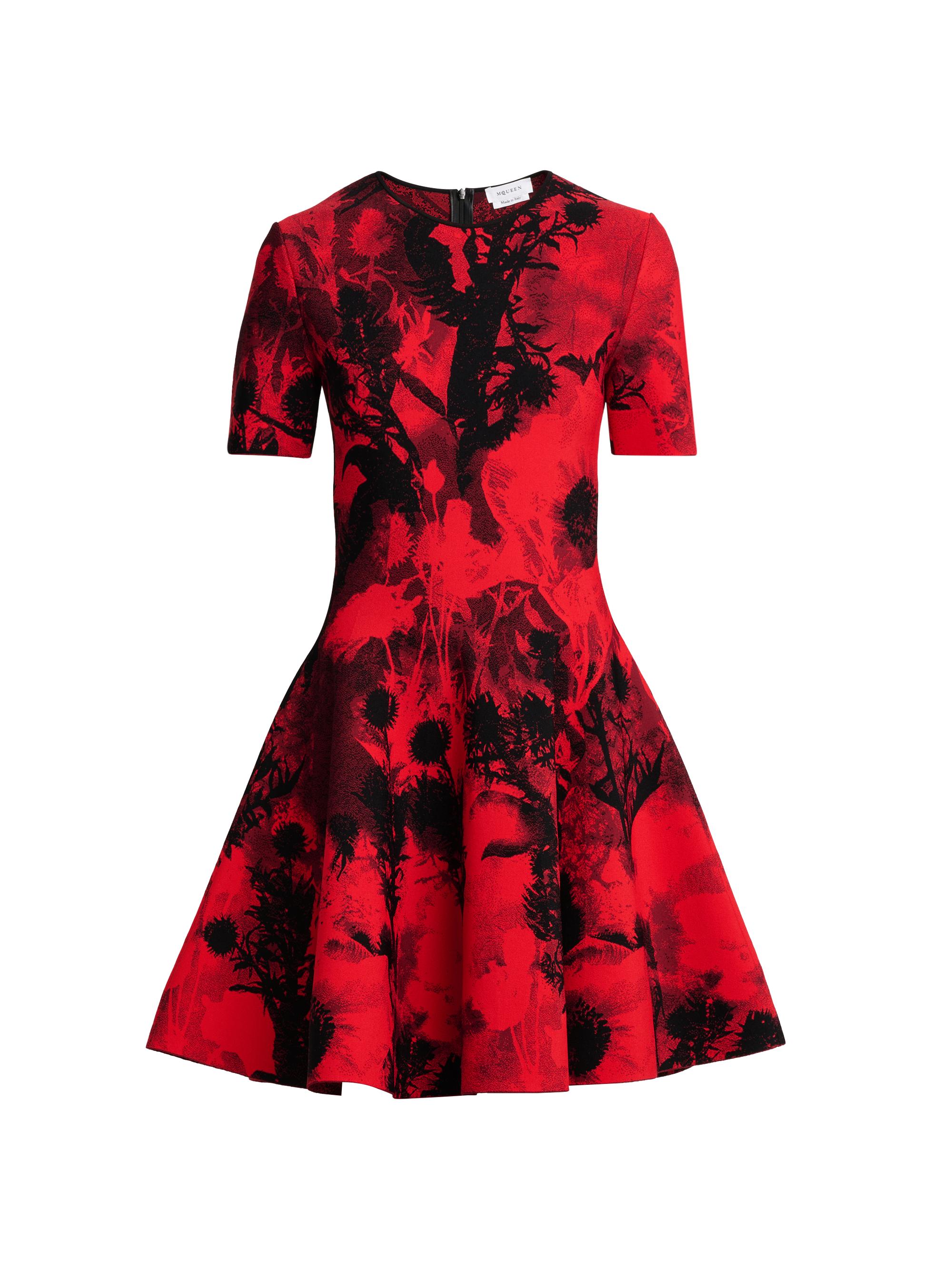 McQueen Women's London Flowers Jacquard Minidress - Dusty Pink