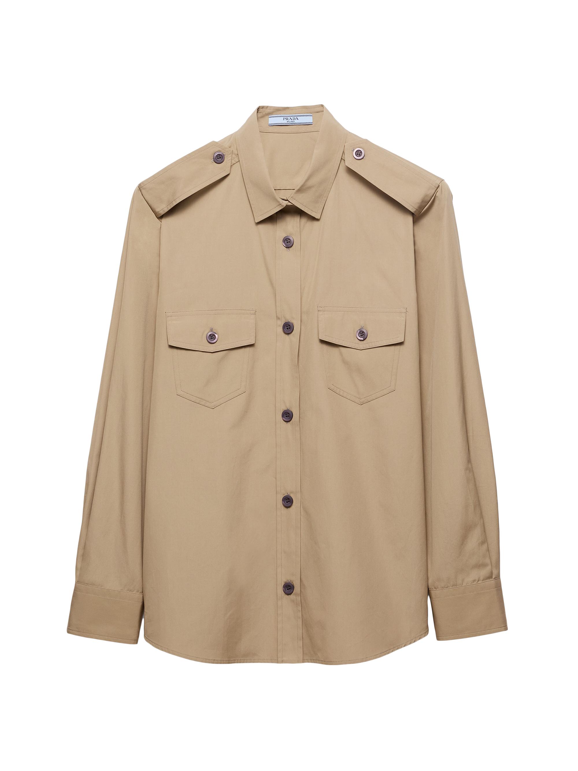Prada Women's Cotton Poplin Shirt - Beige Khaki