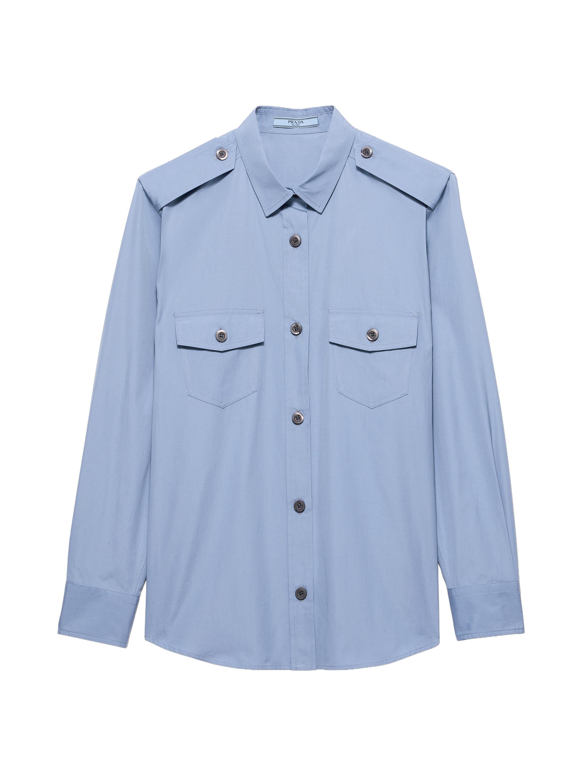 Prada Women's Cotton Poplin Shirt - Blue