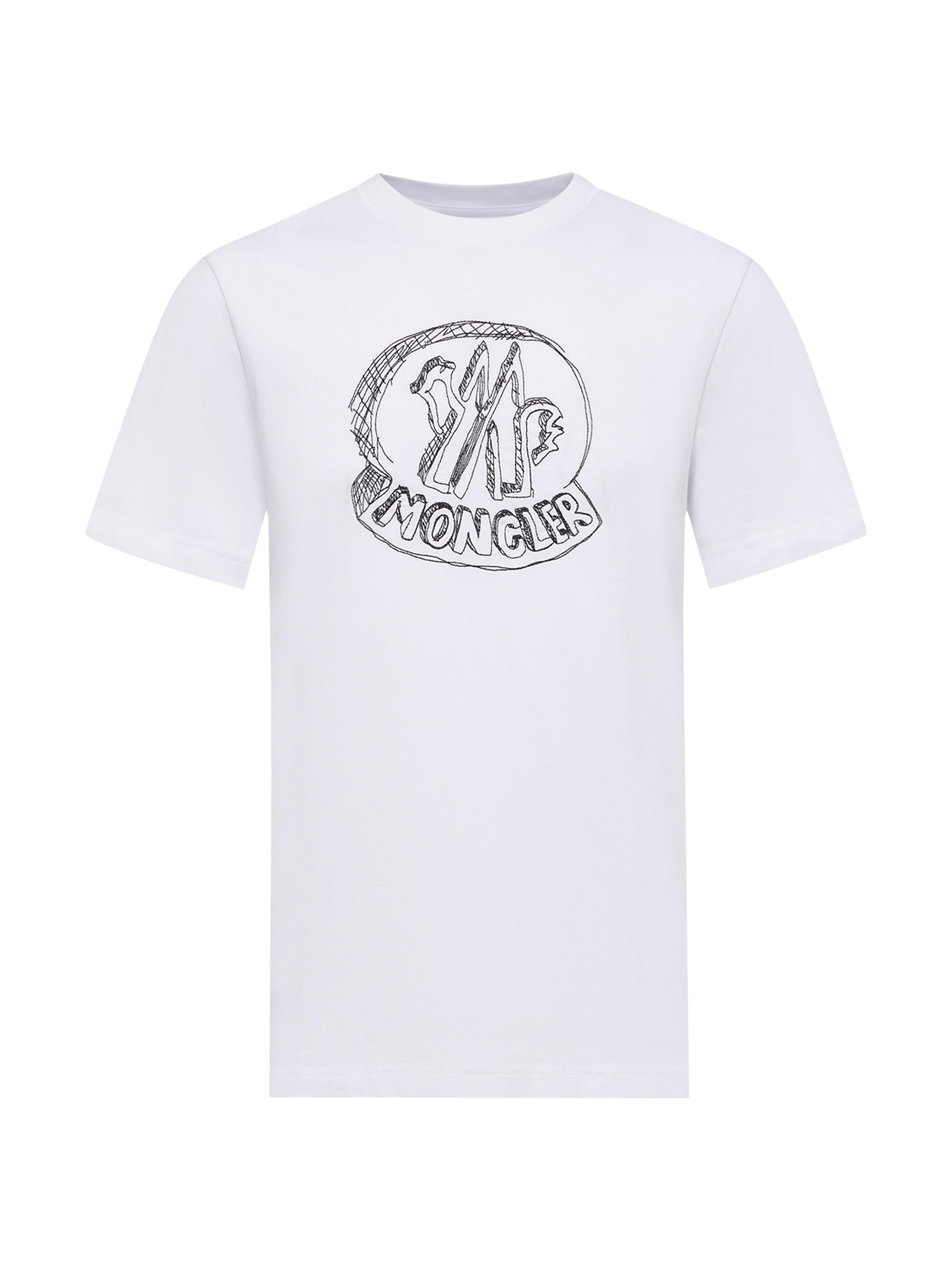 Moncler Men's Crewneck T-Shirt in Cotton - White