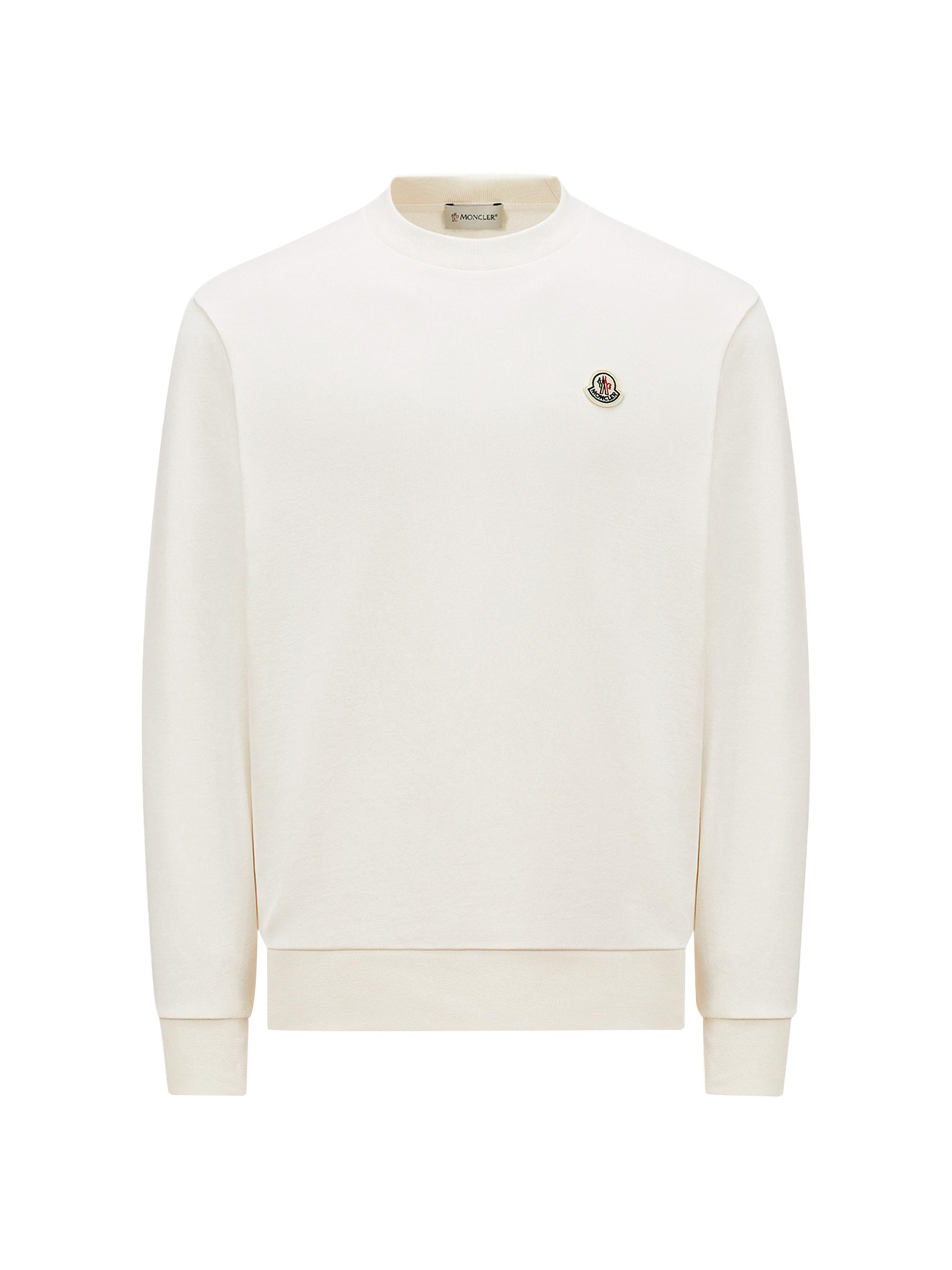 Moncler Men's Crewneck Sweatshirt in Cotton - White