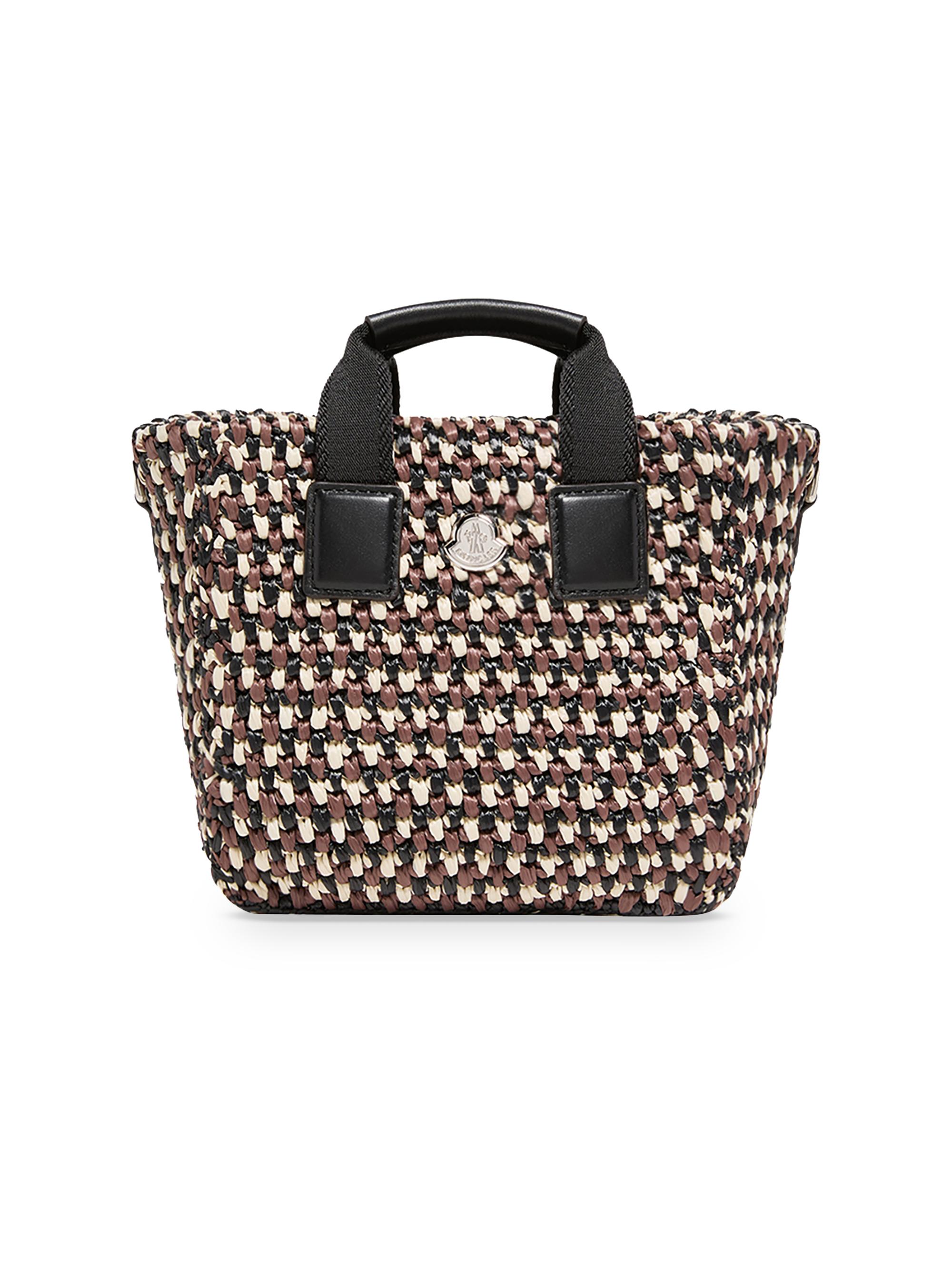 Moncler Women's Crochet Micro Caradoc Top Handle Bag - White Brown