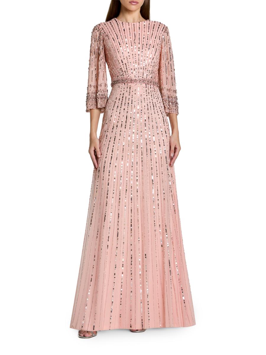 Mac Duggal Women's Embellished Sequined A-line Gown In Pink