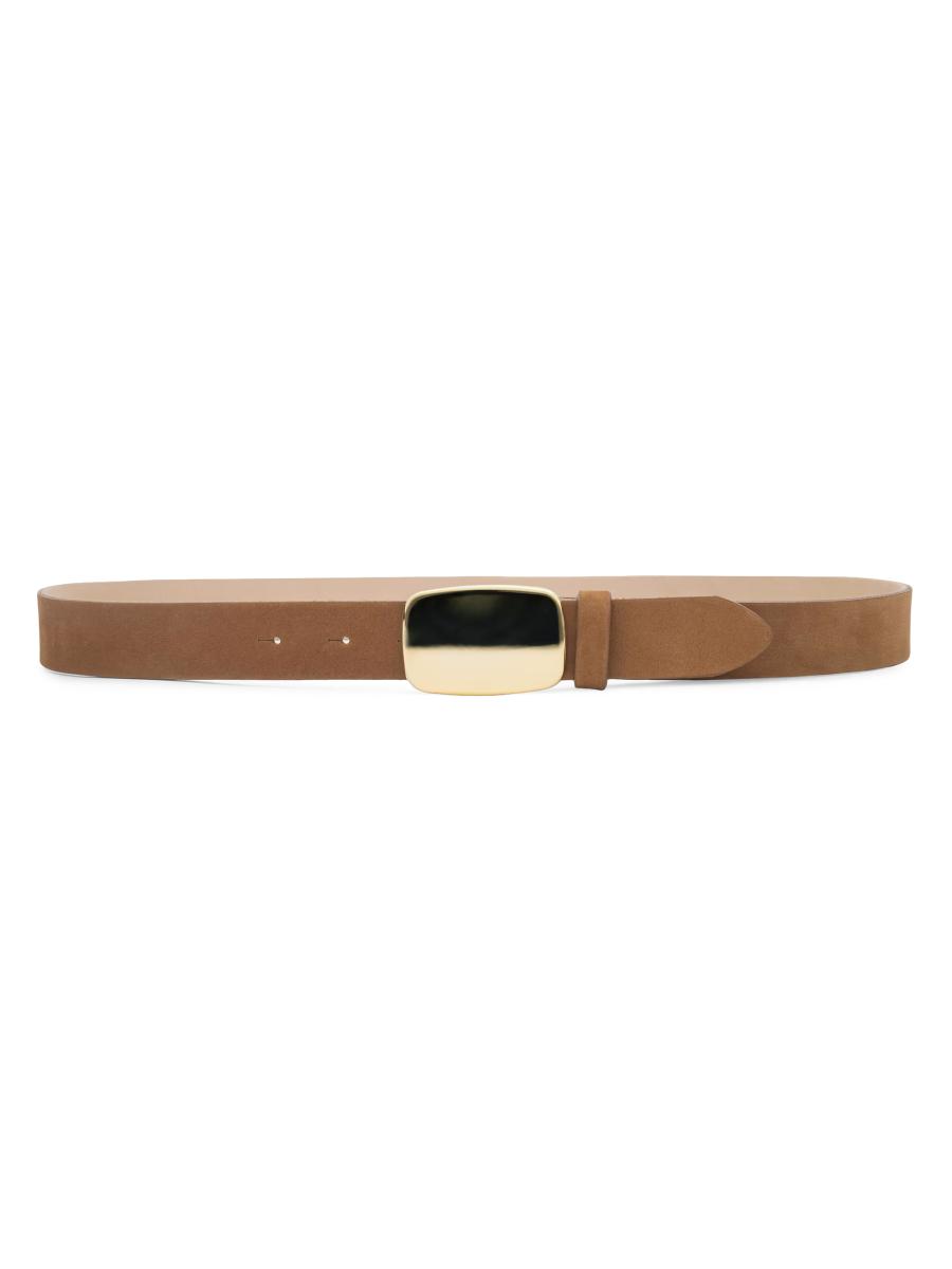 L'agence Women's Hennie Sleek Suede Belt In Pink