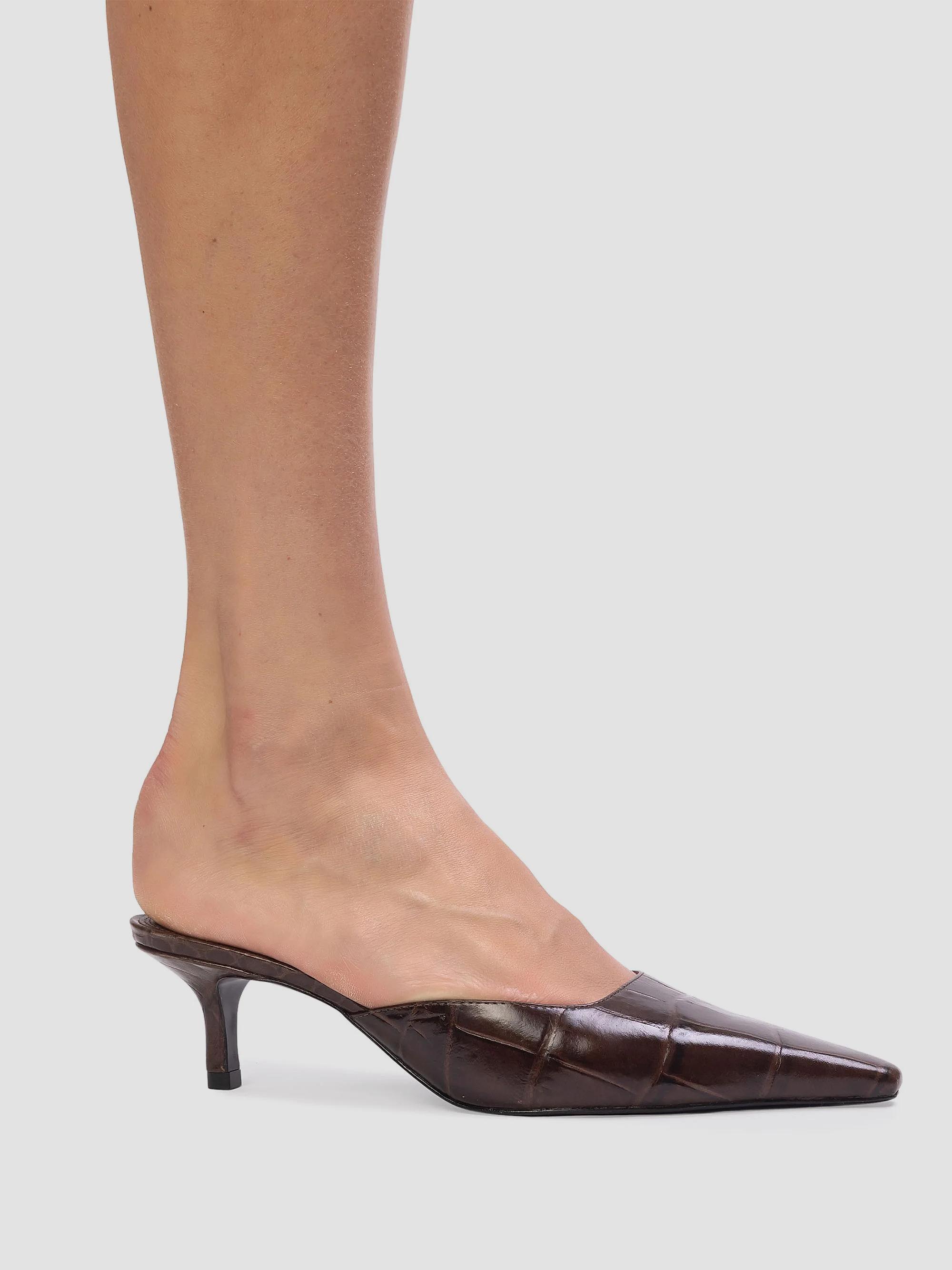 Black Suede Studio Riley 50MM Croc Mule Sandals | Saks Fifth Avenue