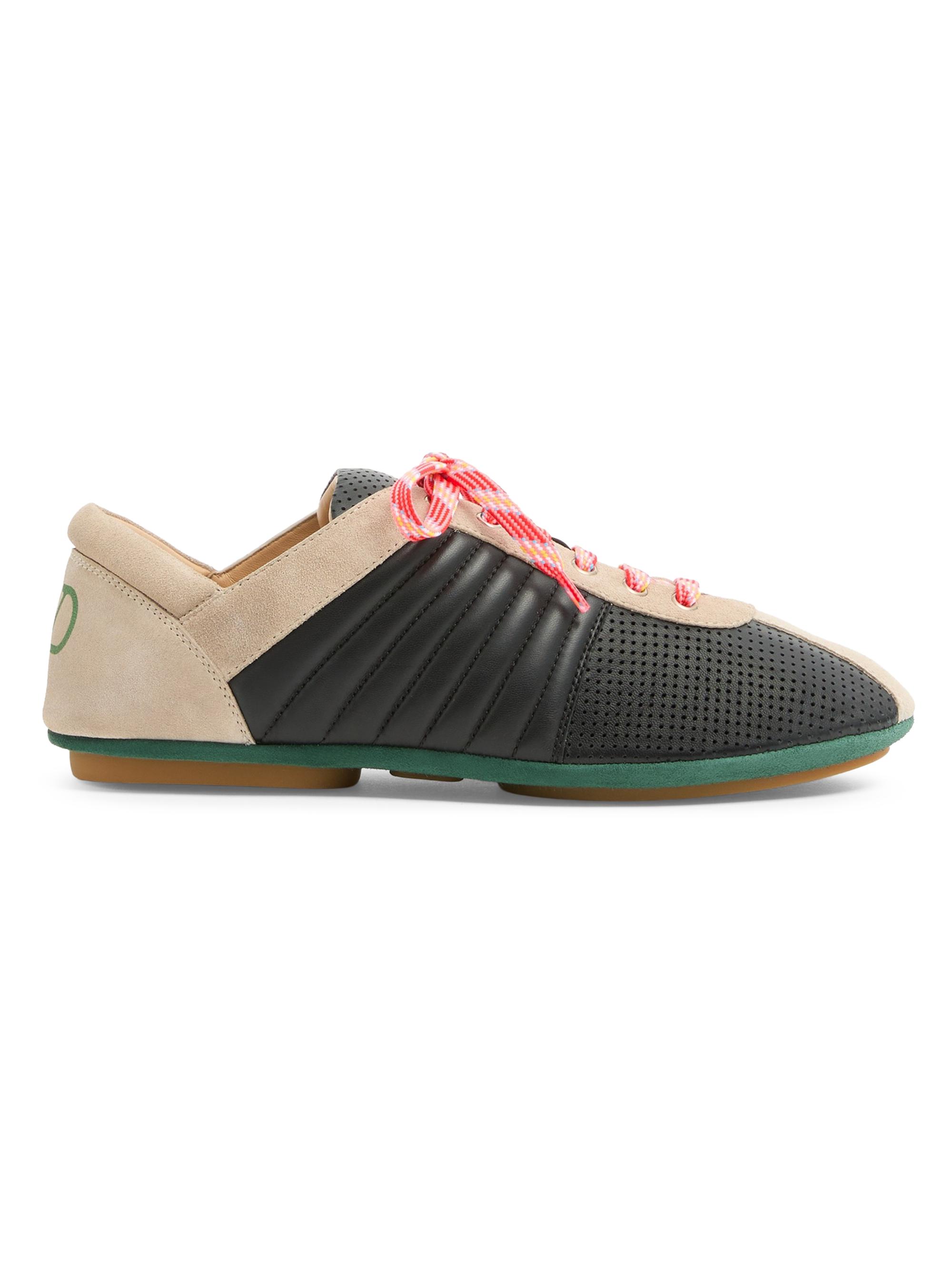 Valentino Garavani Men's Strikie Sneakers in Perforated Nappa and Suede - Black | Thumbnail 9