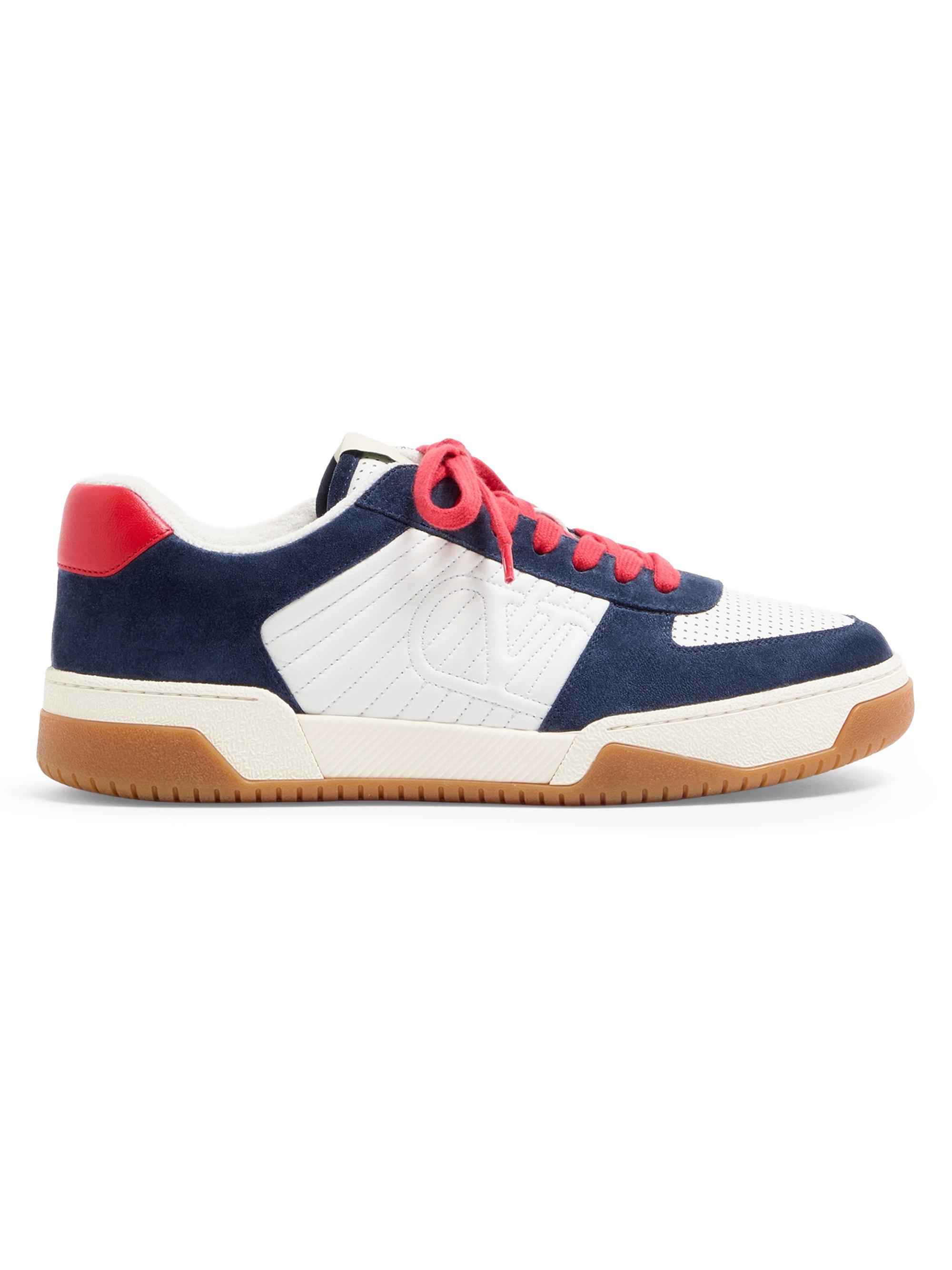 Valentino Garavani Men's Sparry Sneakers in Split Leather and Nappa - Cobalt White Coral