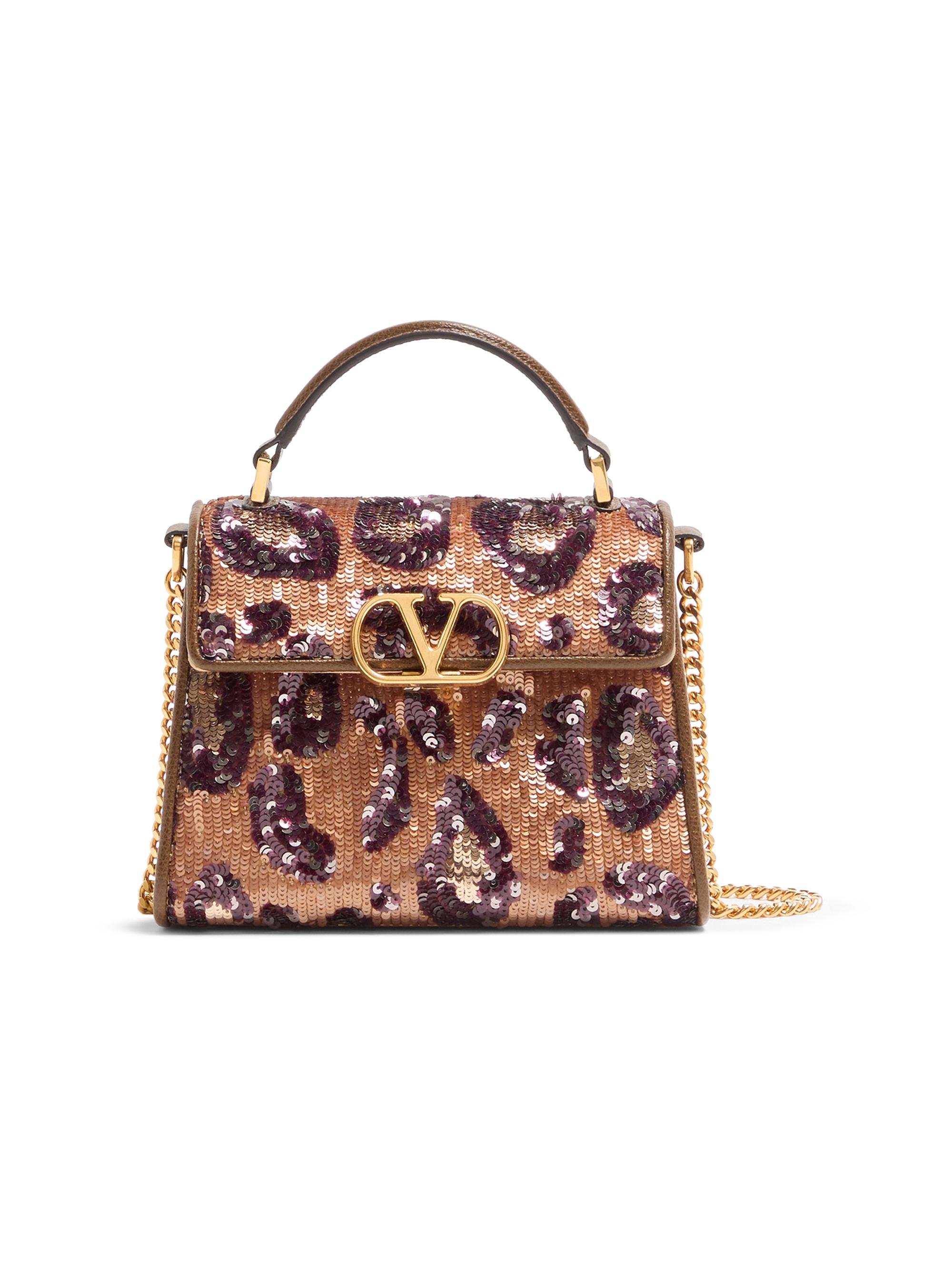 Valentino Garavani Women's VSling Mini Embroidered Animalier Top Handle Bag - Brown