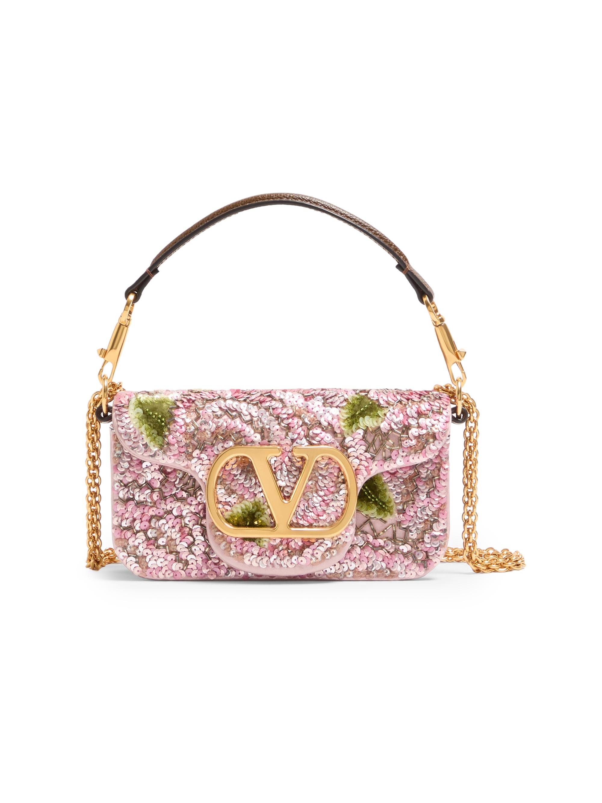 Valentino Garavani Women's Locò  Embroidered Shoulder Bag - Pink