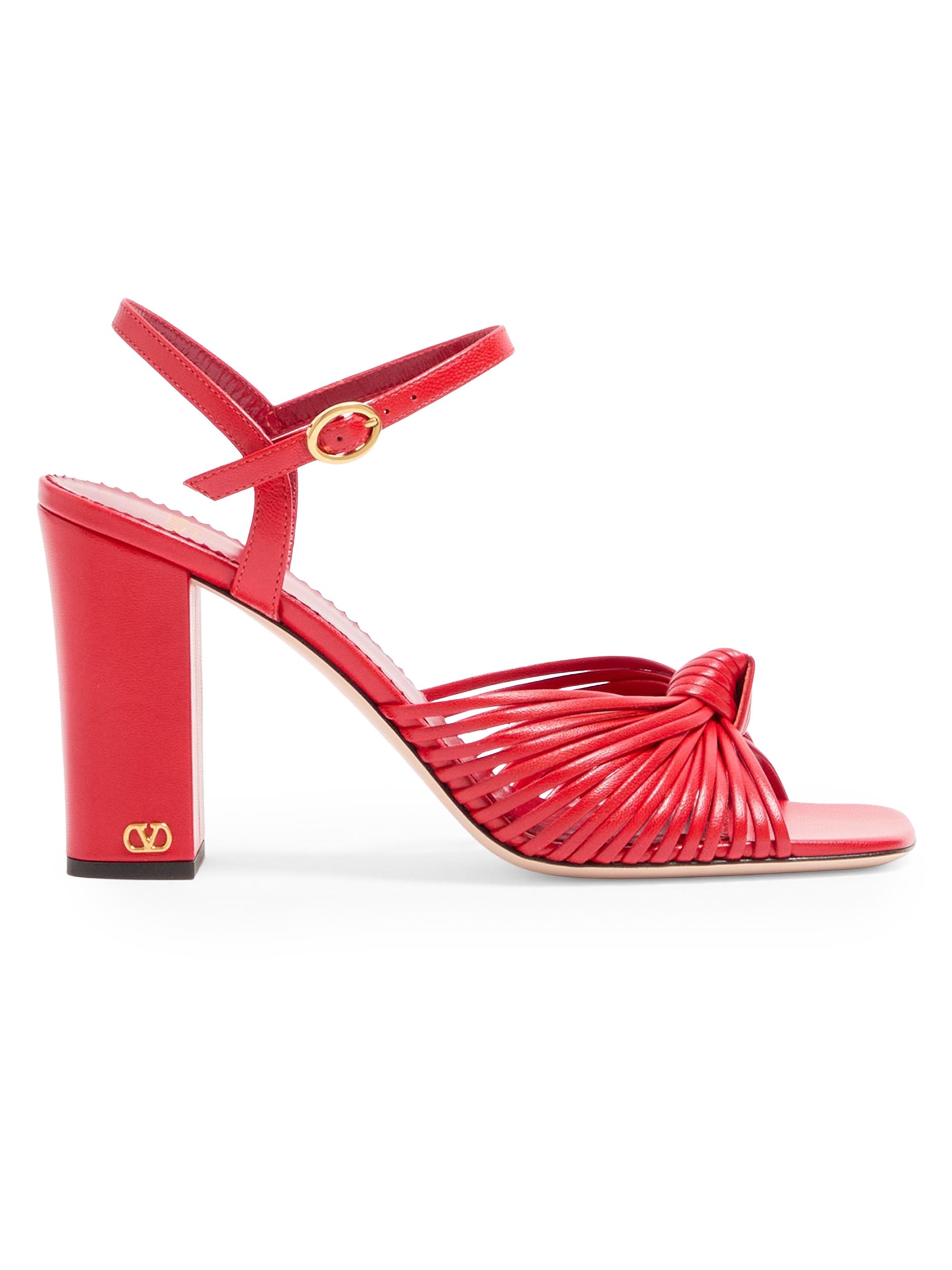 Valentino Garavani Women's Annet Kidskin 90MM Sandals - Coral