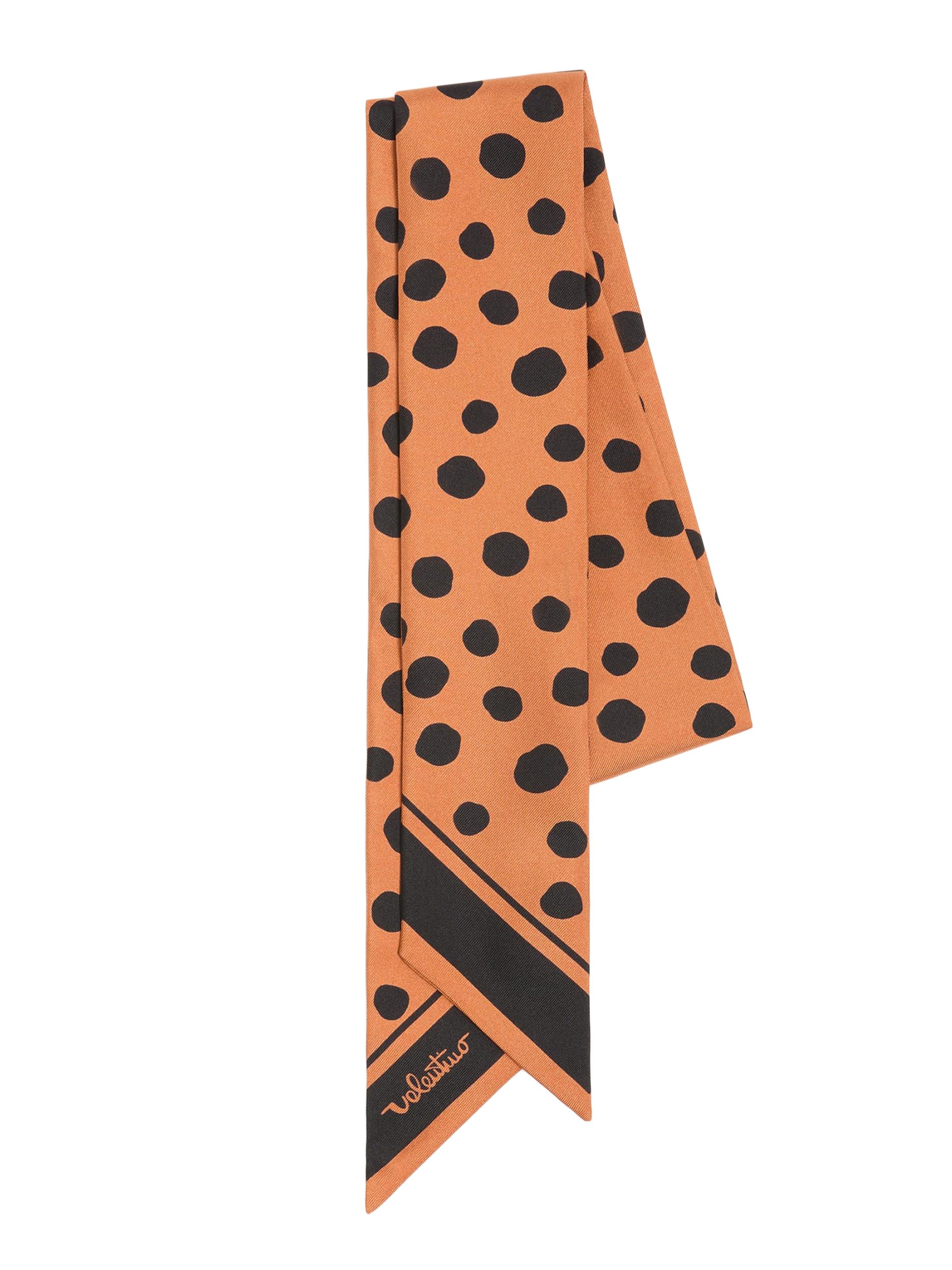 Valentino Garavani Women's Dalmatian Polka Dot Silk Bandeau Scarf - Brown Black