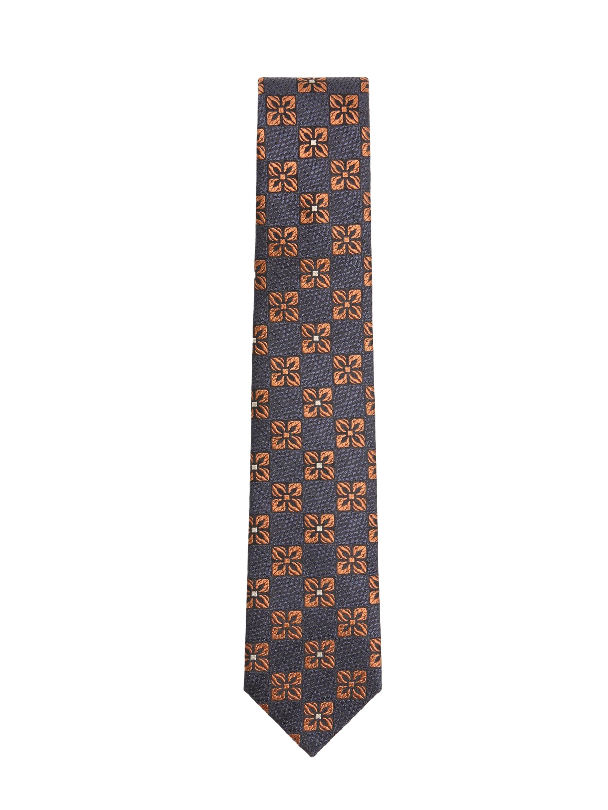 Valentino Garavani Men's Valentie Silk and Jacquard Tie with Design - Blue Hazelnut