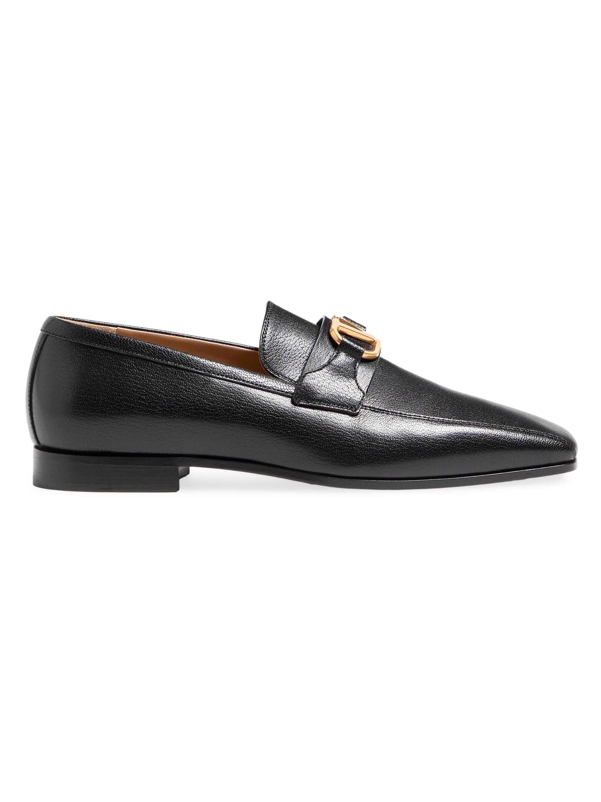 Valentino Garavani Men's VLogo Signature Kidskin Moccasins - Black