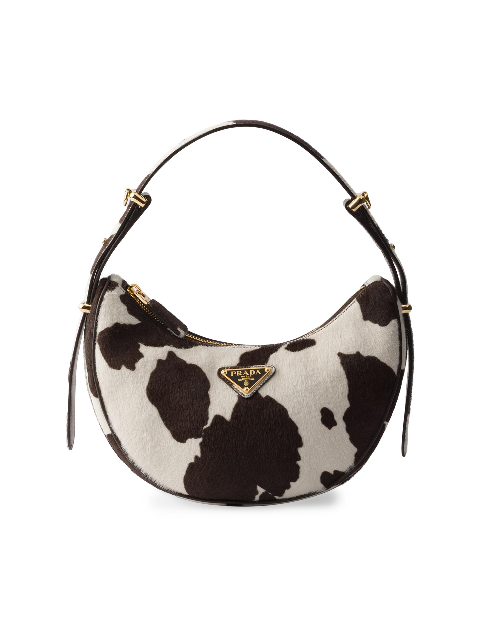 Prada Women's Arque Printed Leather Mini Shoulder Bag - White