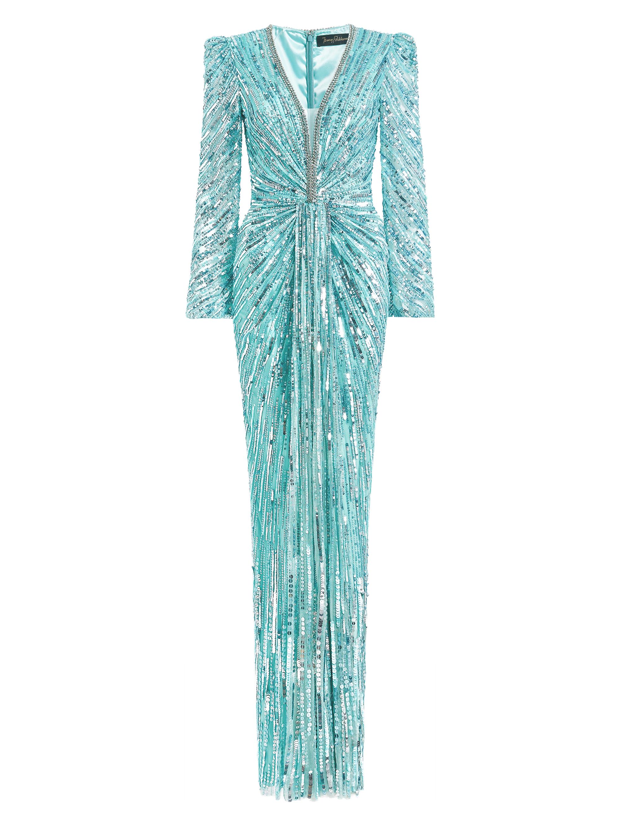women's formal emerald green dress Emerald Green /Baby Blue Sexy A Line Women Formal Prom Gowns with Spli –  Siaoryne main image 0