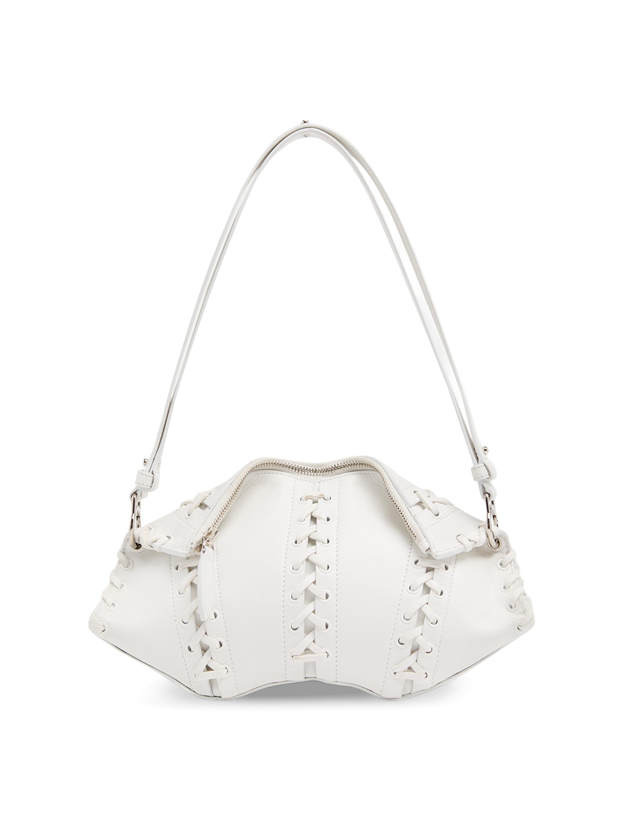 McQueen Women's Manta Corset-Inspired Leather Clutch - White Multi