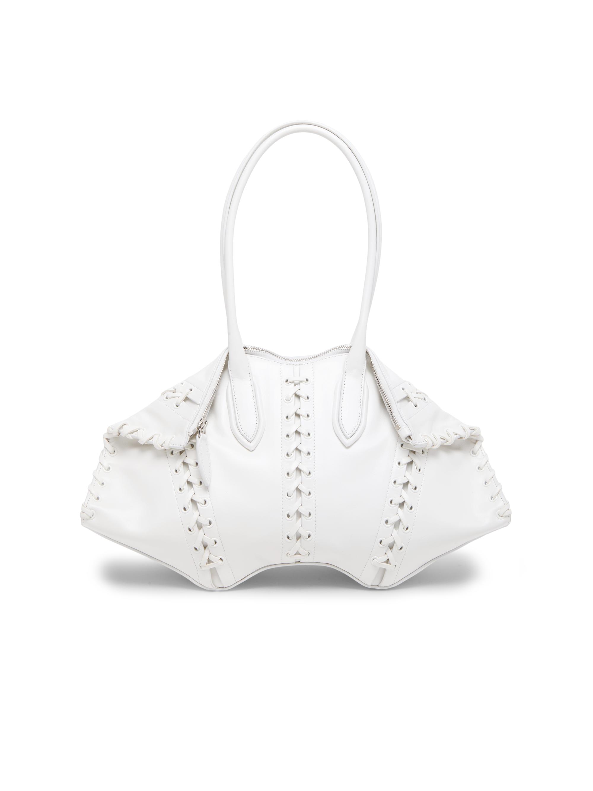 McQueen Women's Manta Corset-Inspired Leather Shoulder Bag - White Multi