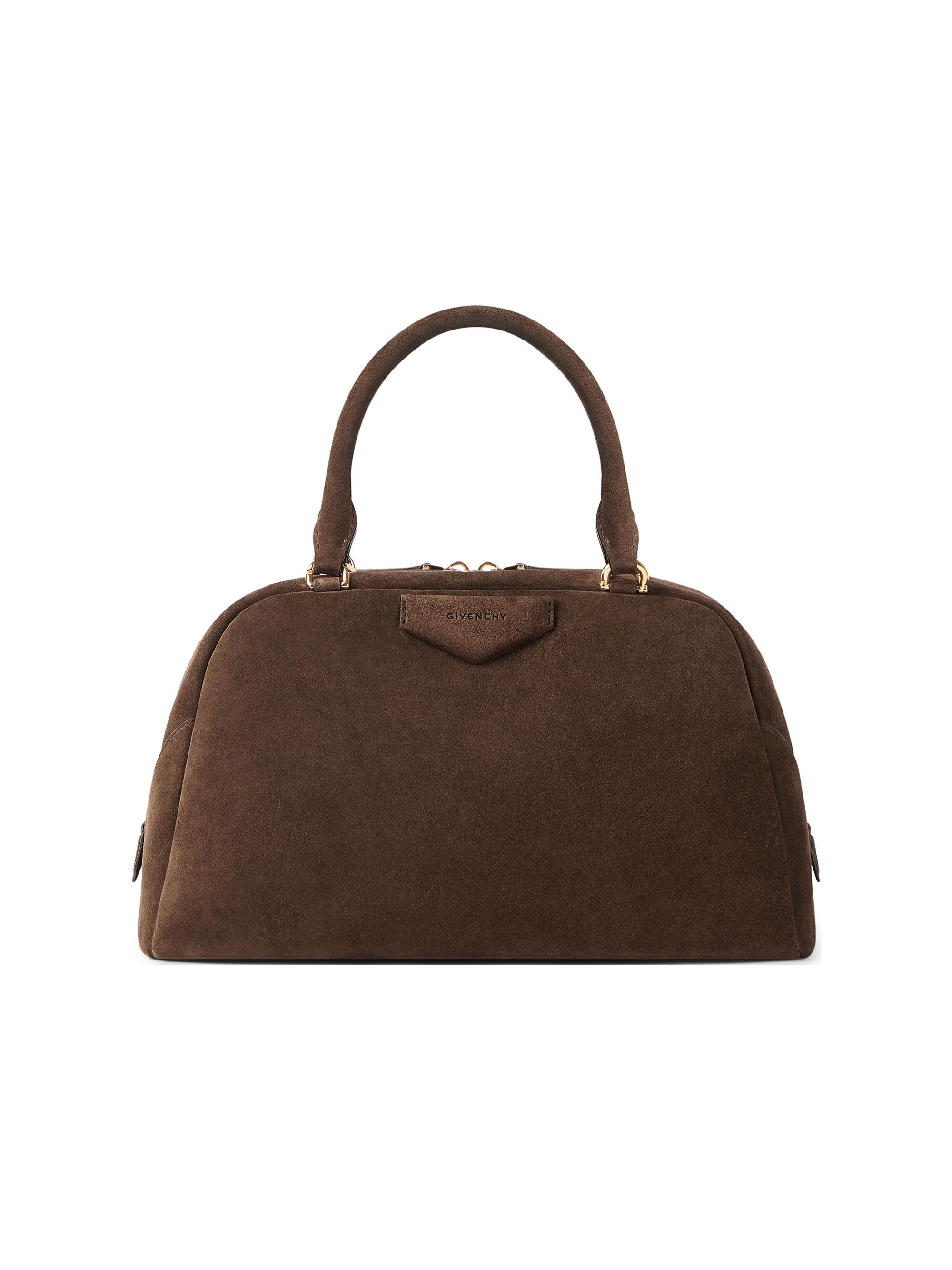 Givenchy Women's  Antigona East-West Soft Top Handle Bag in Suede - Ebony Brown