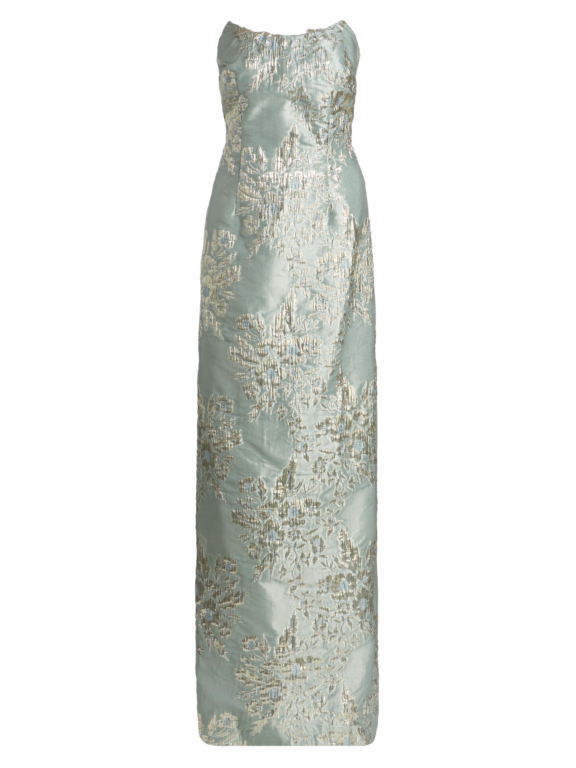 Rene Ruiz Collection Women's Brocade Strapless Column Gown - Mint