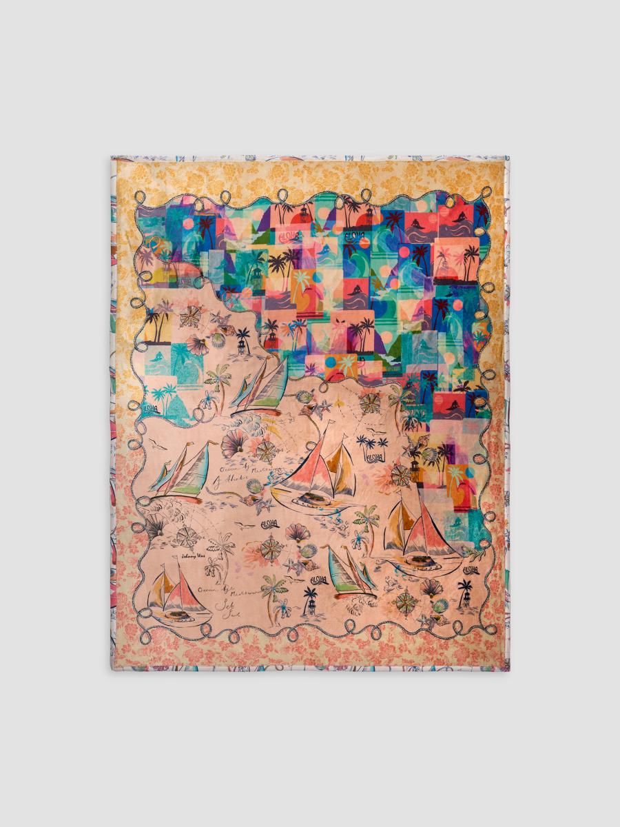 Johnny Was Marina Print Travel Blanket In Black