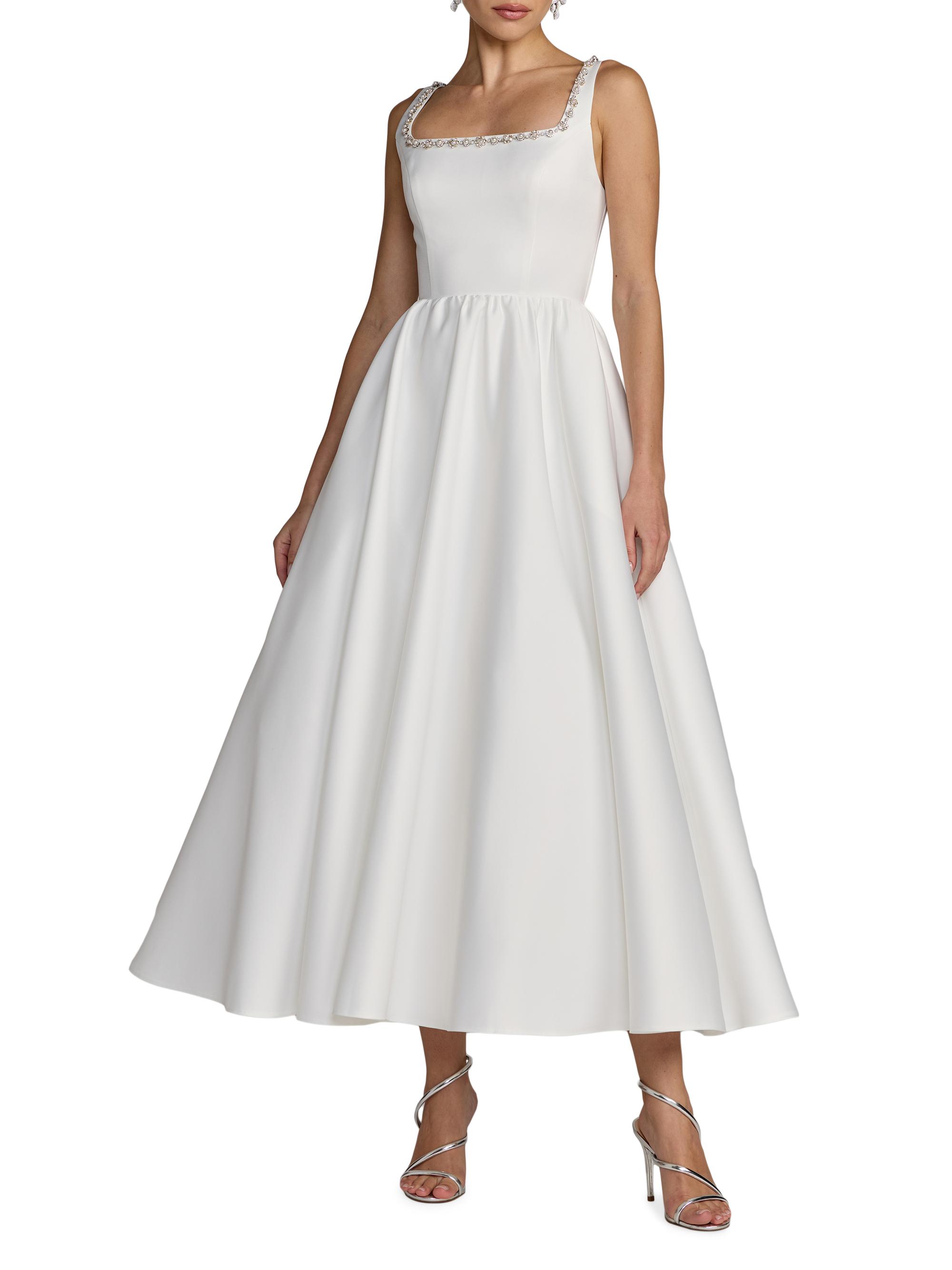 Mac Duggal Women's Beaded Satin A-Line Midi-Dress -