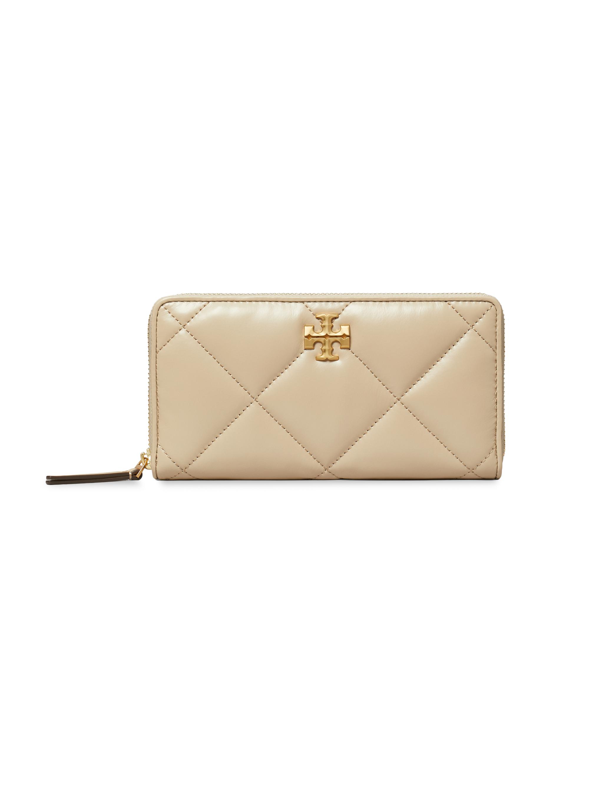 Tory Burch Women's Kira Diamond-Quilted Leather Continental Wallet - Light Stone