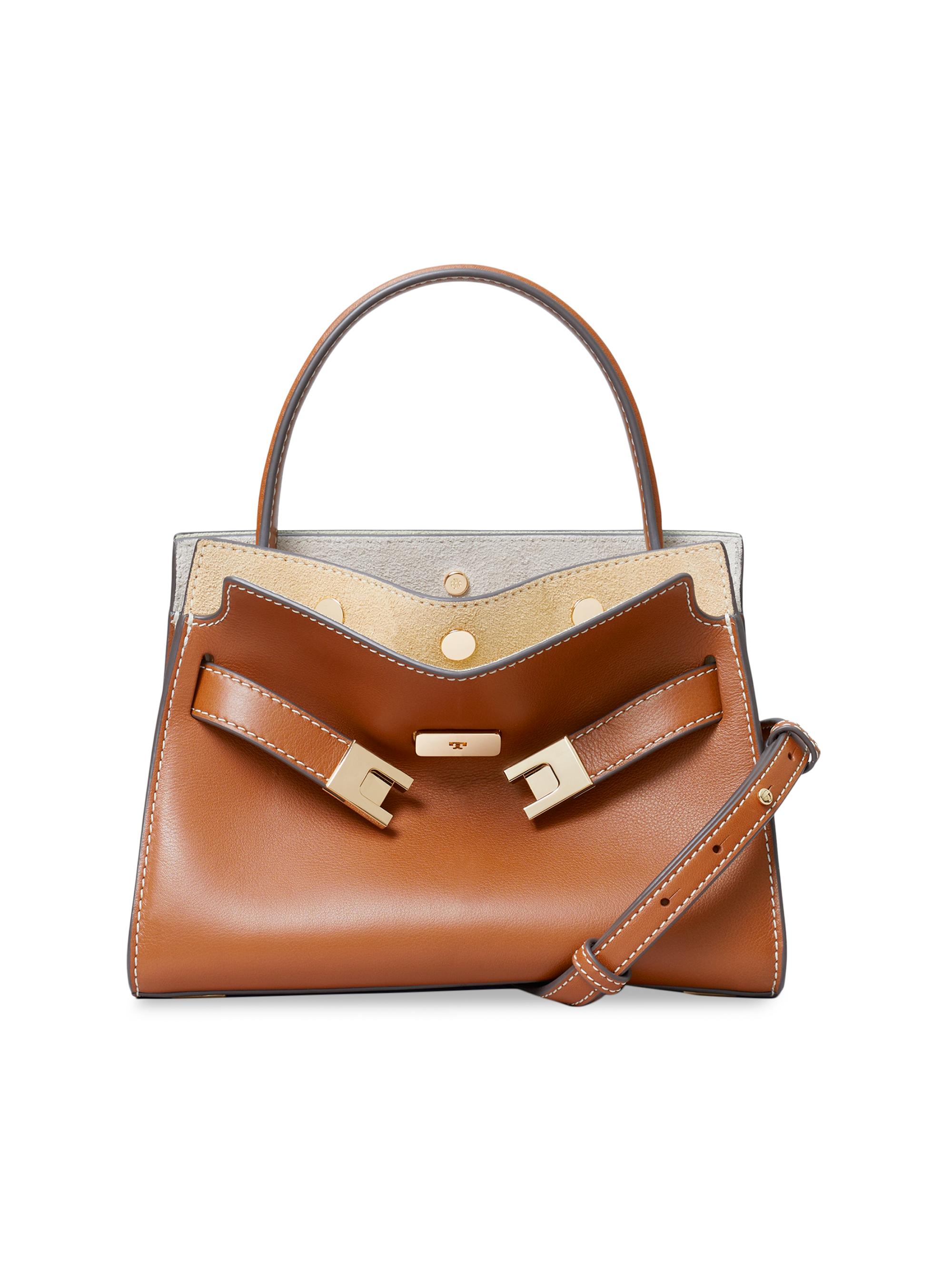 Tory Burch Women's Lee Radziwill Petite Leather Top Handle Bag - Aged Tan