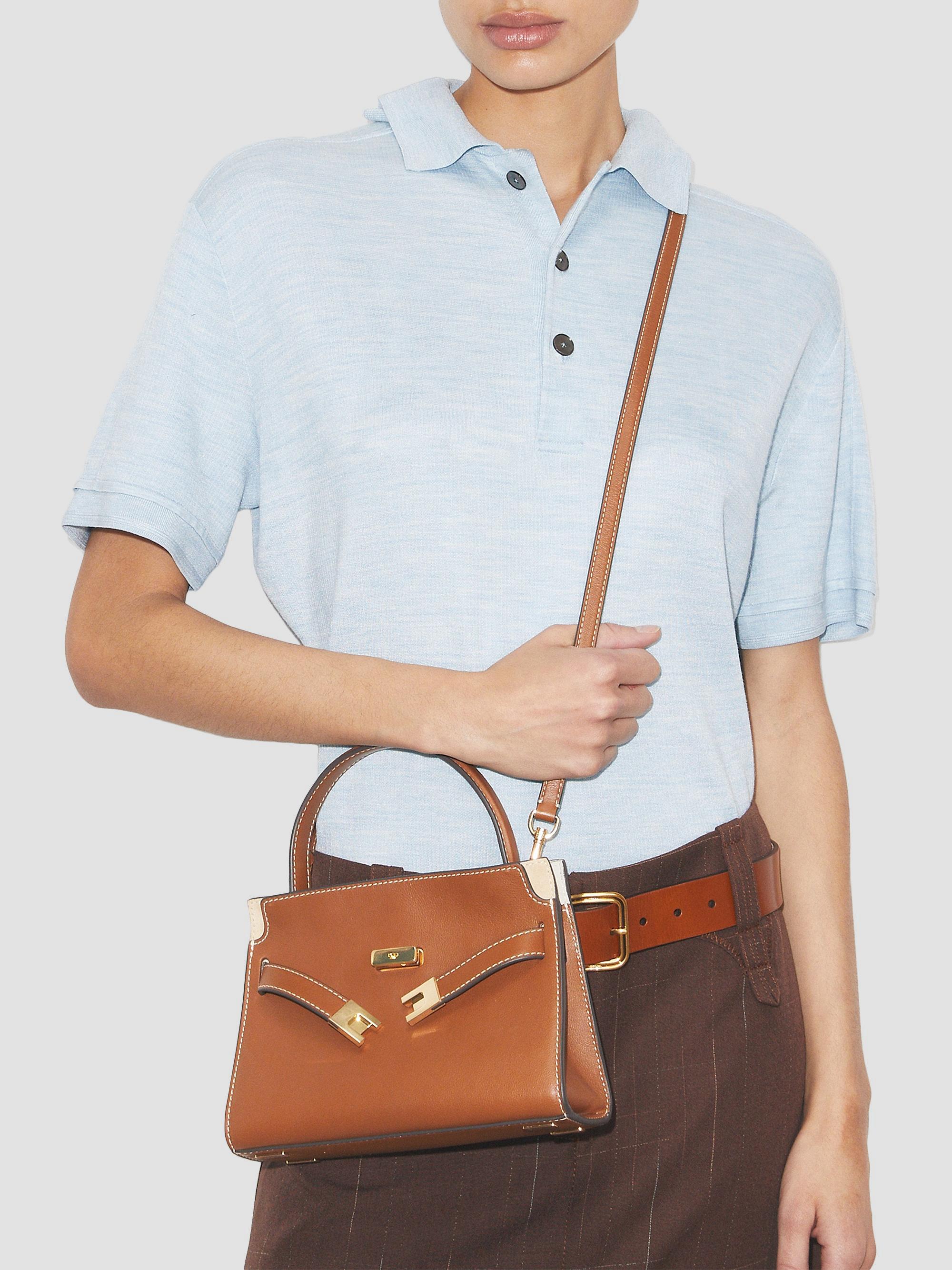 Tory Burch Lee Radziwill Petite Leather Top Handle Bag | Saks