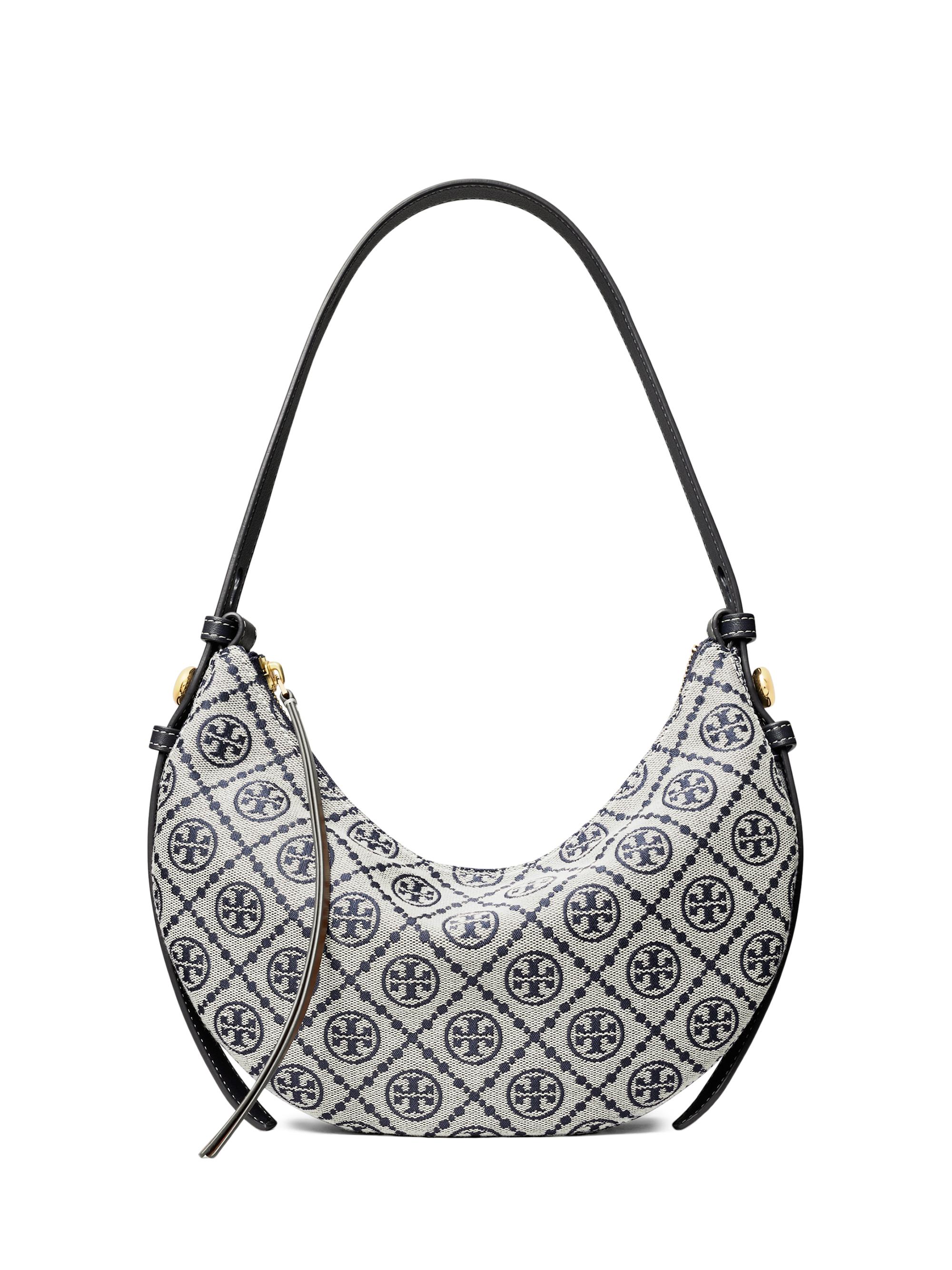 Tory Burch Women's Romy Monogram Half-Moon Shoulder Bag - Tory Navy
