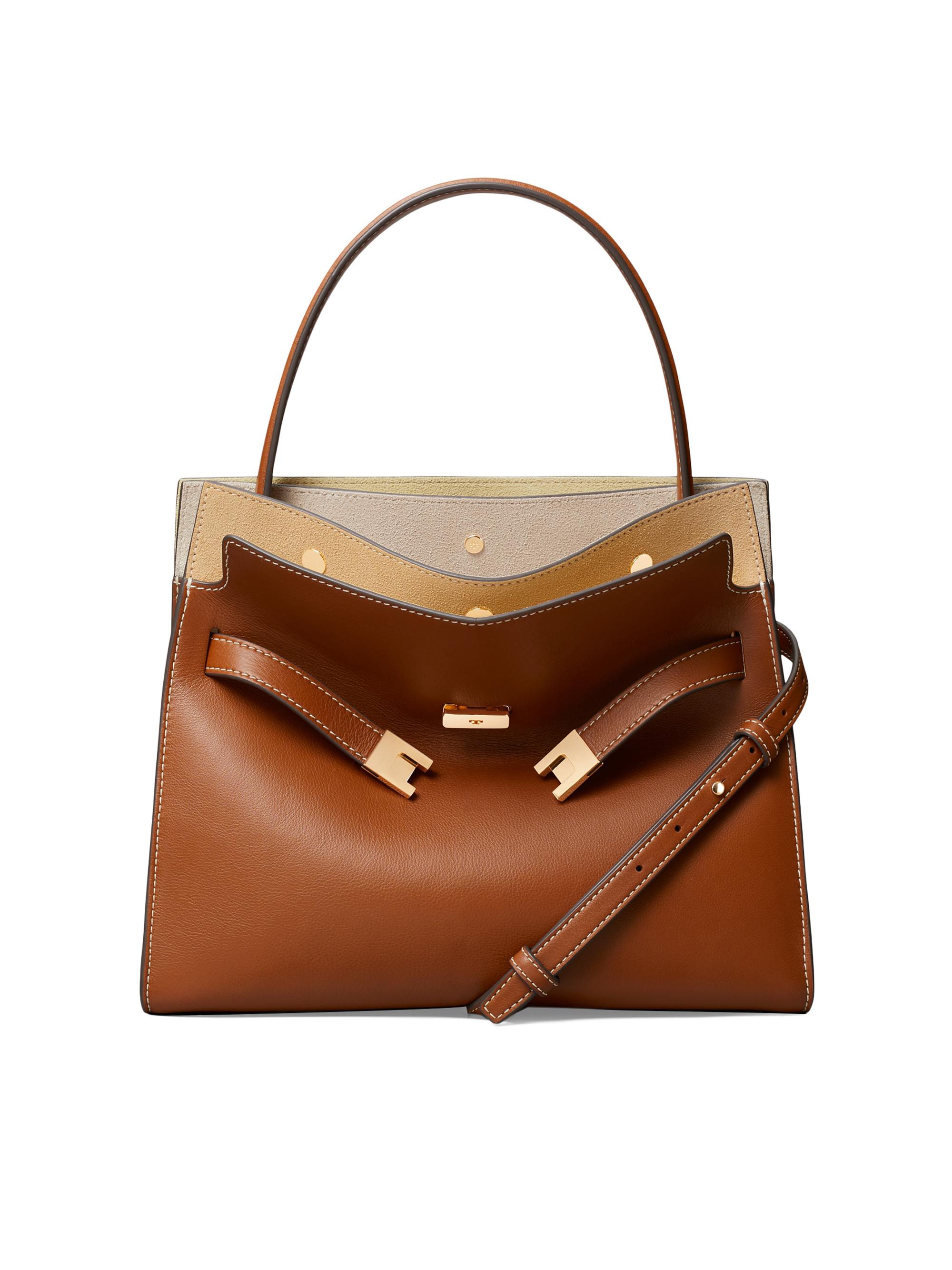 Tory Burch Women's Lee Radziwill  Leather Top Handle Bag - Aged Tan