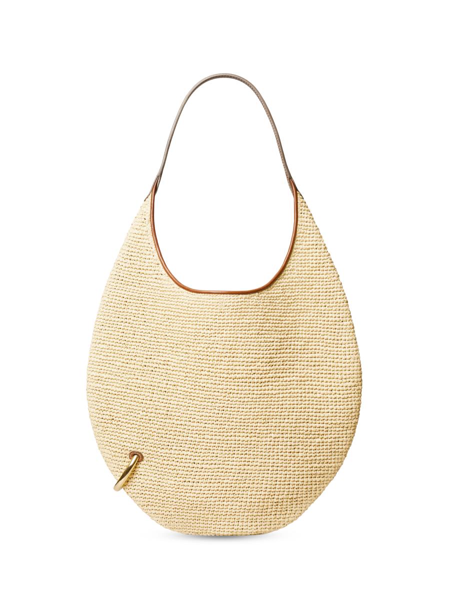 Tory Burch Pierced Raffia Shoulder Bag | Saks Fifth Avenue