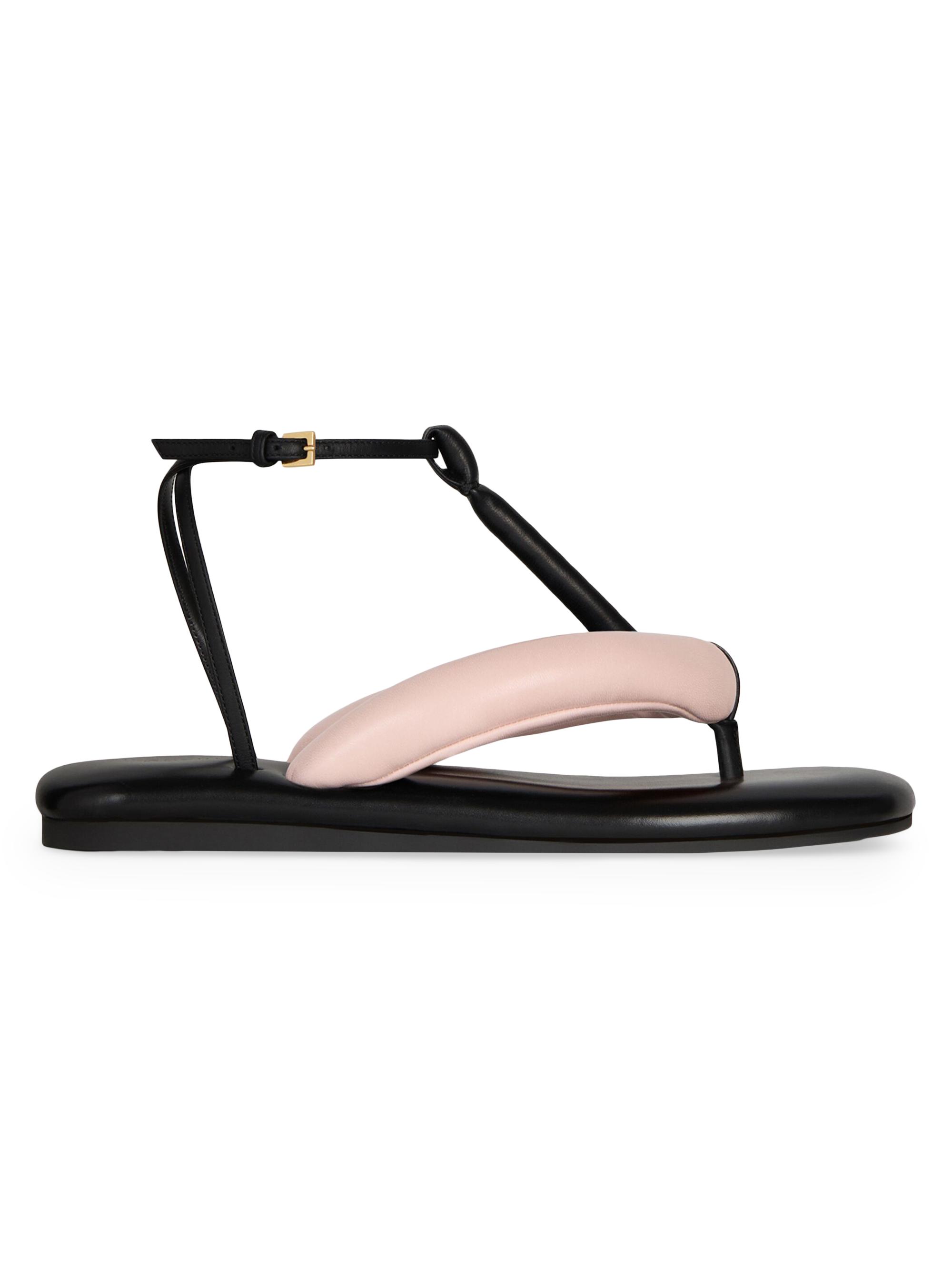 Givenchy Women's Boudoir Bicolor Thongs in Nappa Leather - Black Pink