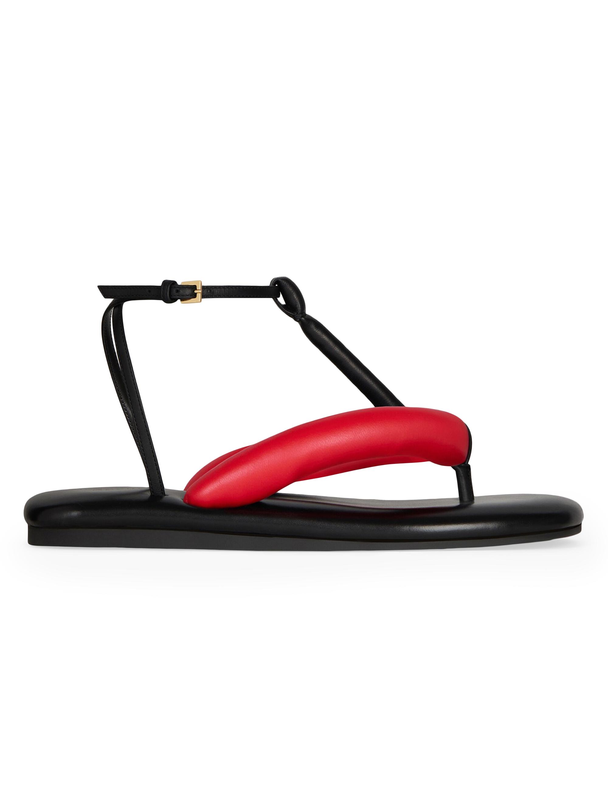 Givenchy Women's Boudoir Bicolor Thongs in Nappa Leather - Black Red
