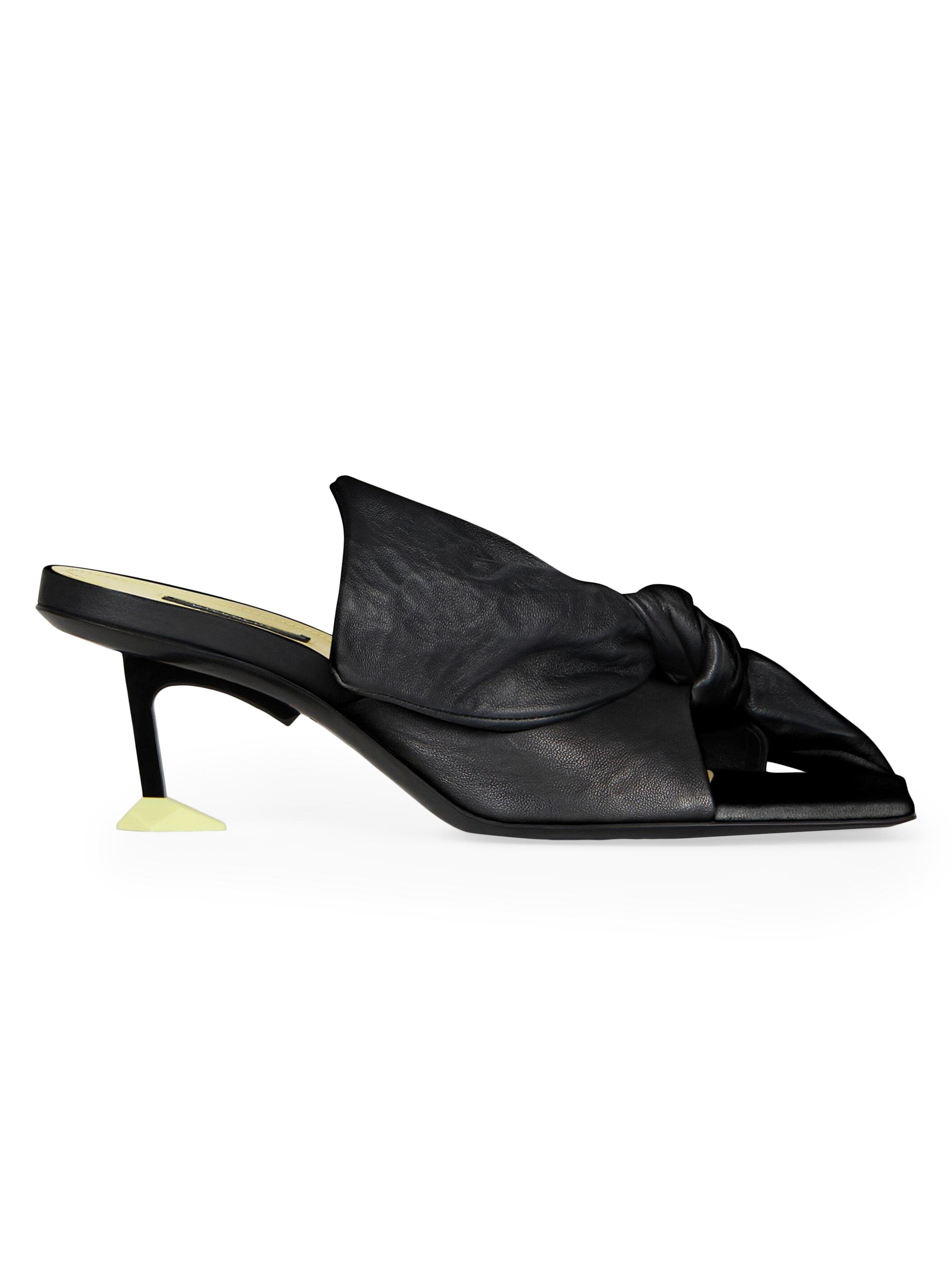 Givenchy Women's Boudoir Heeled Mules in Nappa Leather with Bow - Black