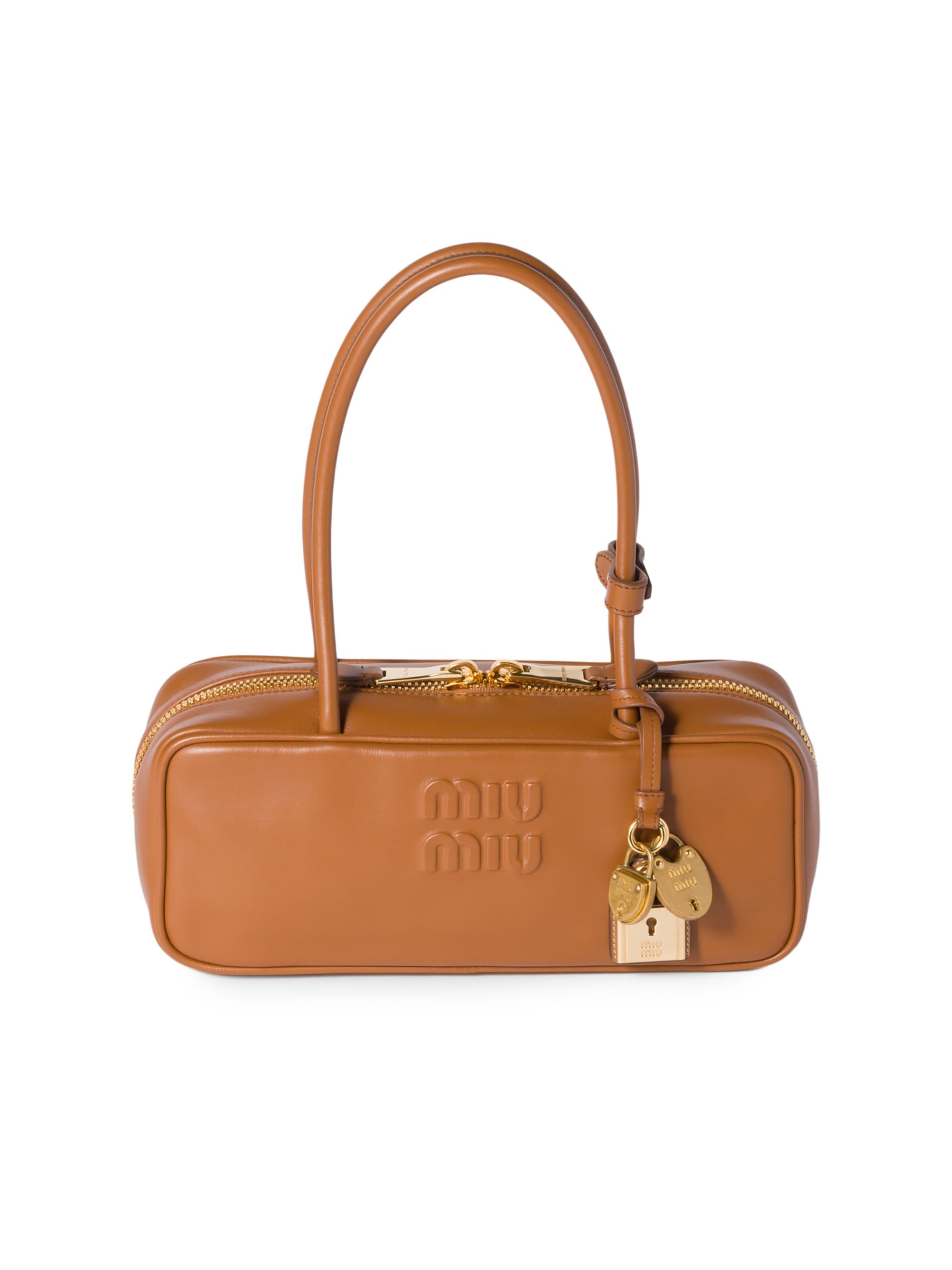 Miu Miu Women's Beau Leather Shoulder Bag - Light Brown