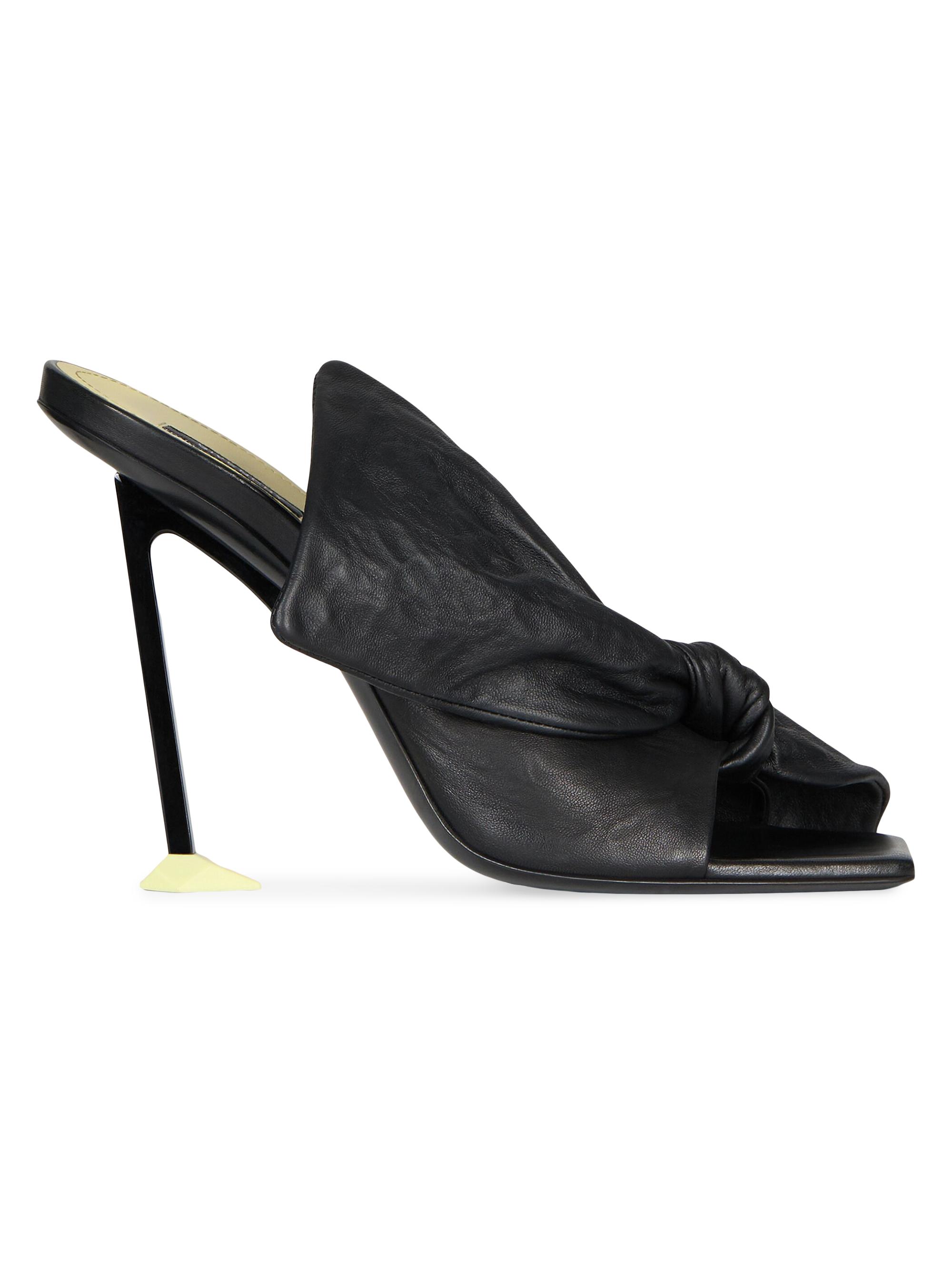 Givenchy Women's Boudoir Heeled Mules in Nappa Leather with Bow - Black