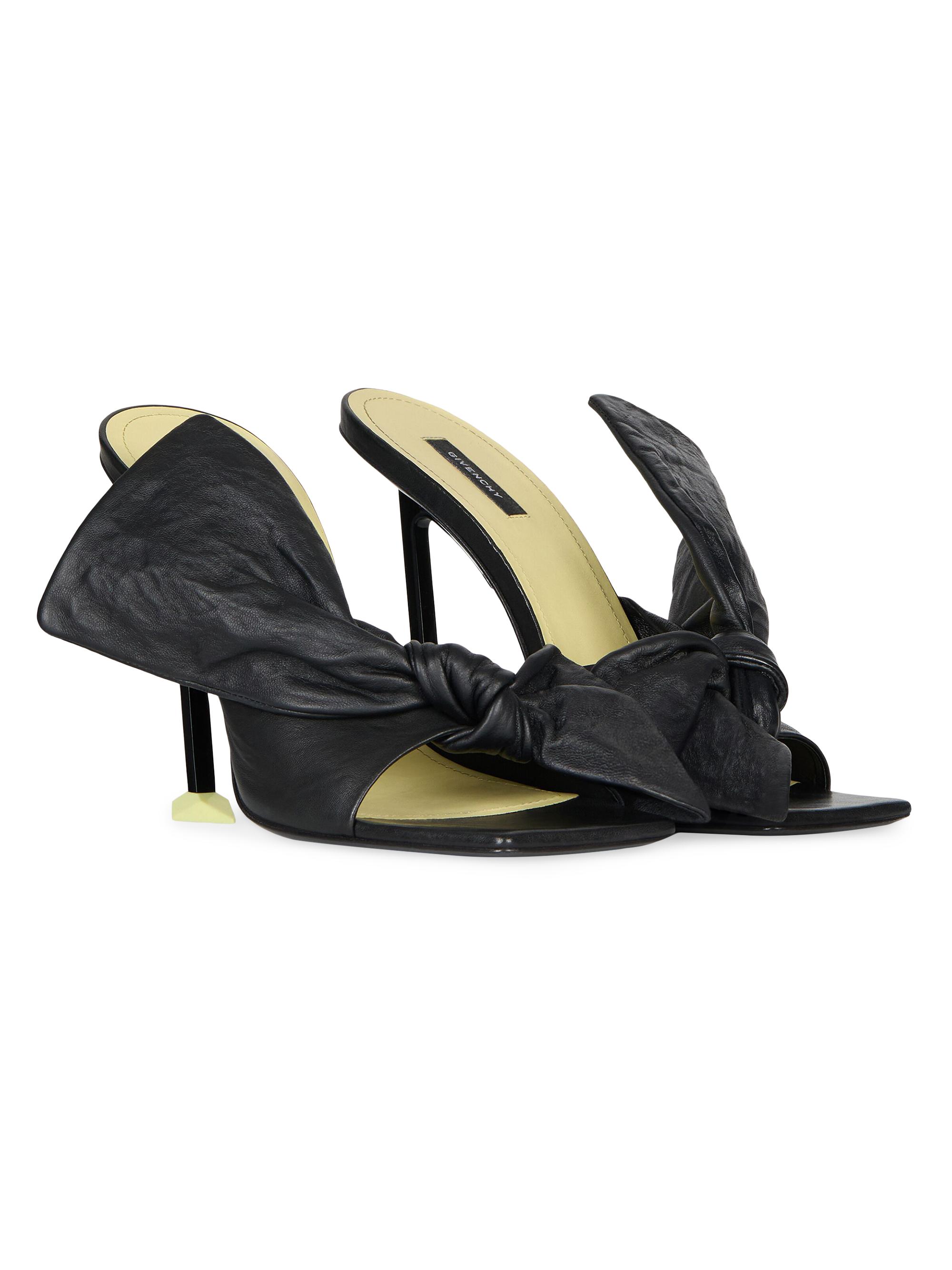 Givenchy Boudoir Heeled Mules in Nappa Leather with Bow | Saks