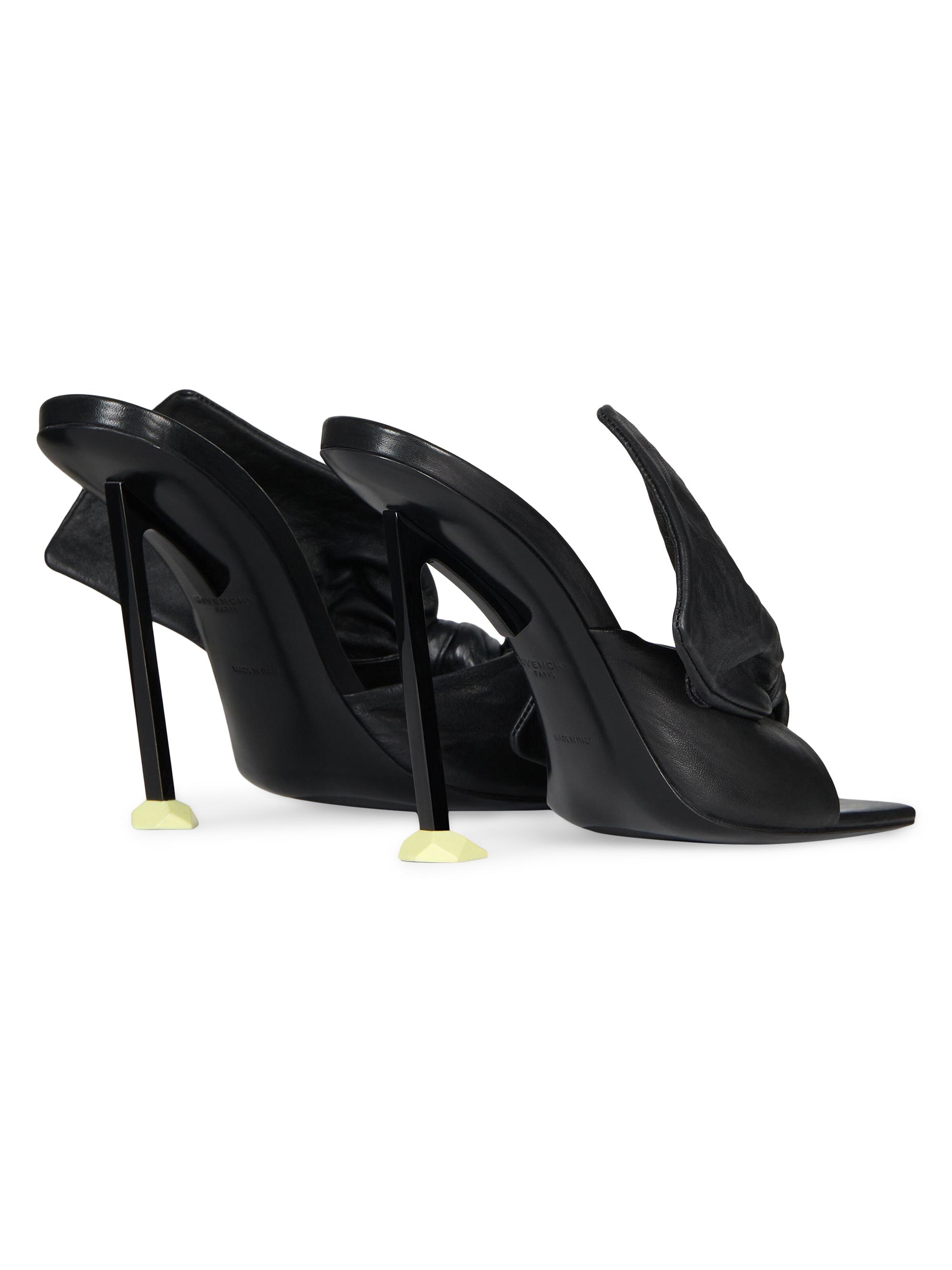 Givenchy Boudoir Heeled Mules in Nappa Leather with Bow | Saks
