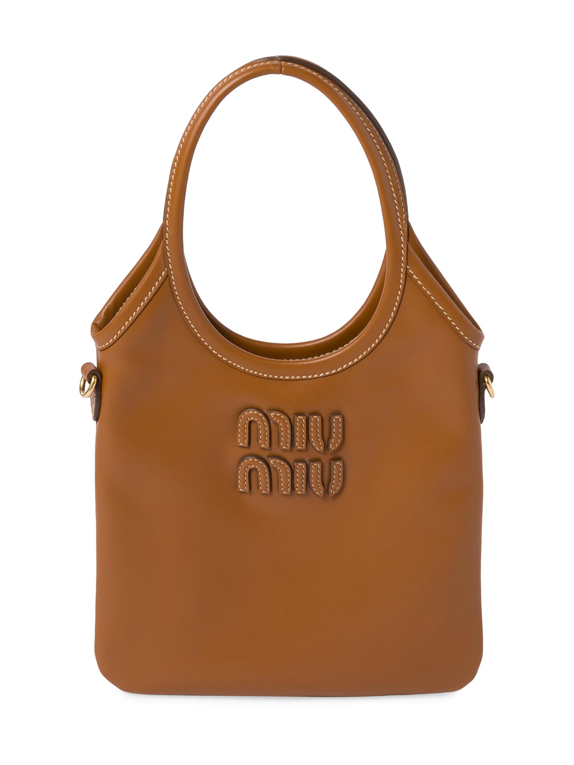 Miu Miu Women's Ivy Leather Top Handle Bag - Light Brown