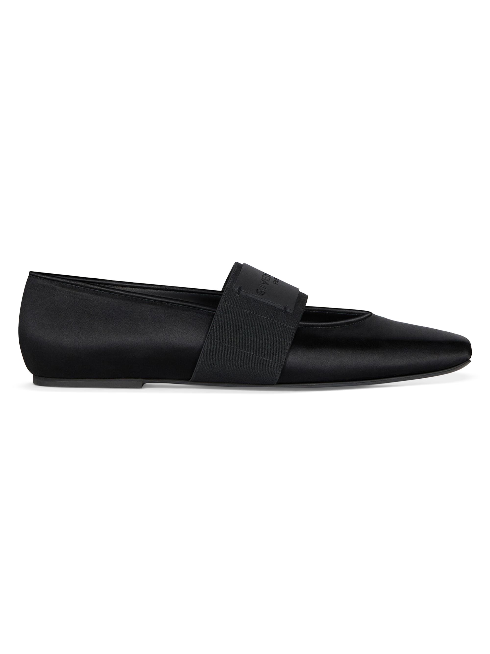 Givenchy Women's Sliced Square Ballerina Flats in Satin - Black