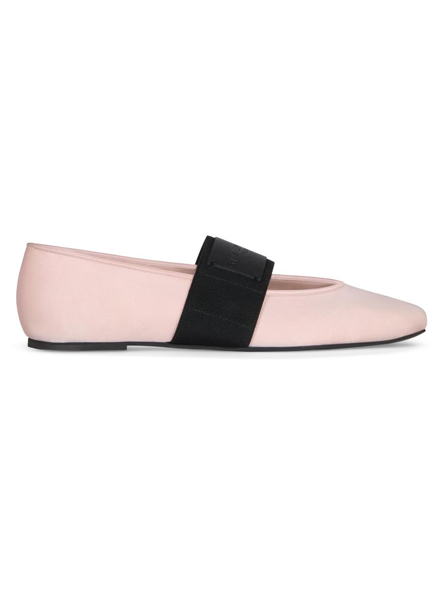 Givenchy Logo-patch Elasticated-strap Ballet Flats In Pink