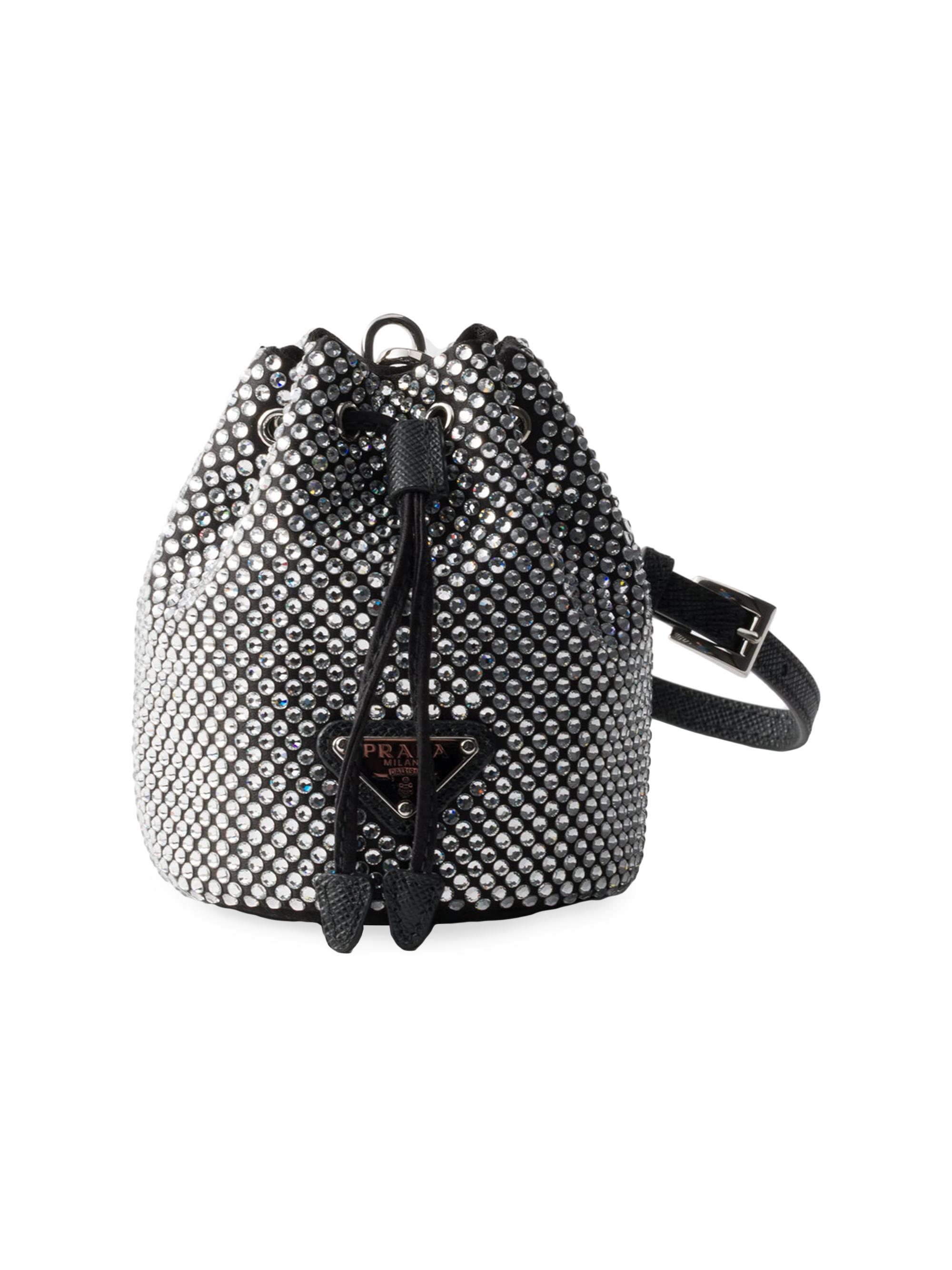 Prada Women's Mini Icon Satin and Crystals Keychain Charm - Assorted