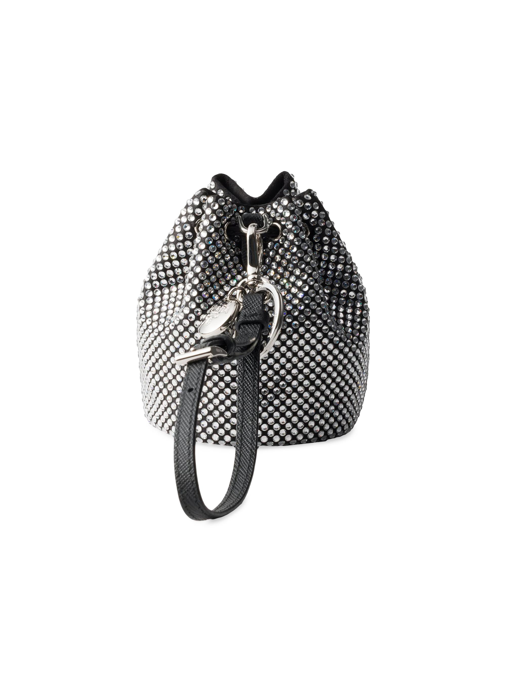 Prada Mini Icon Satin and Crystals Keychain Charm | Saks Fifth Avenue