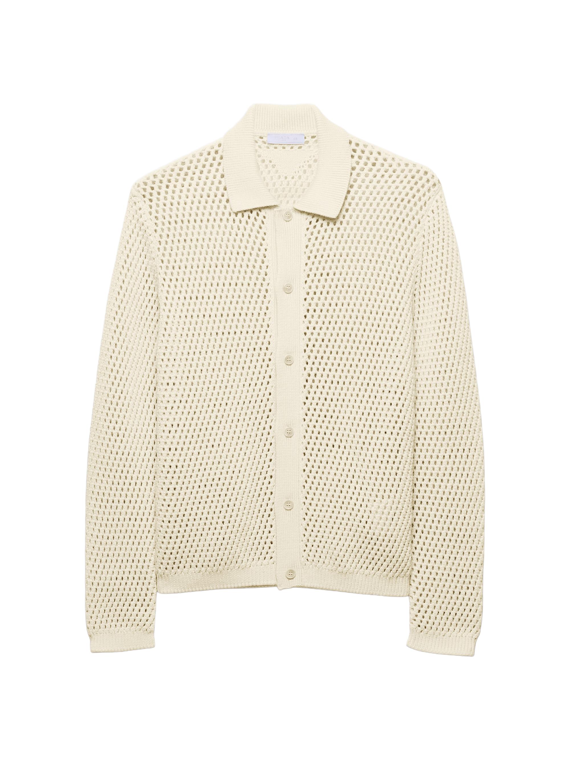 Prada Men's Linen and Cotton Cardigan - Beige Khaki