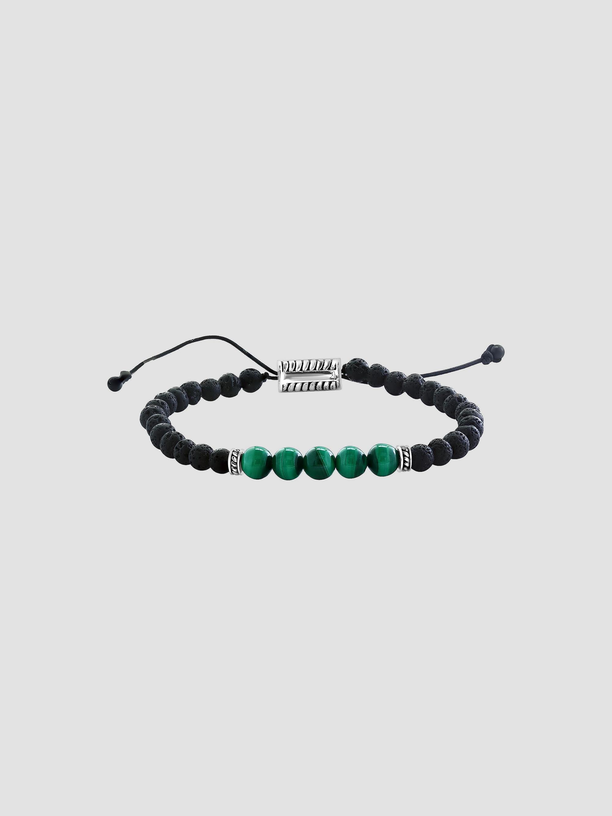 Saks Fifth Avenue Collection Women's Sterling Silver, Lava & Malachite Beaded Bracelet - Sterling Silver
