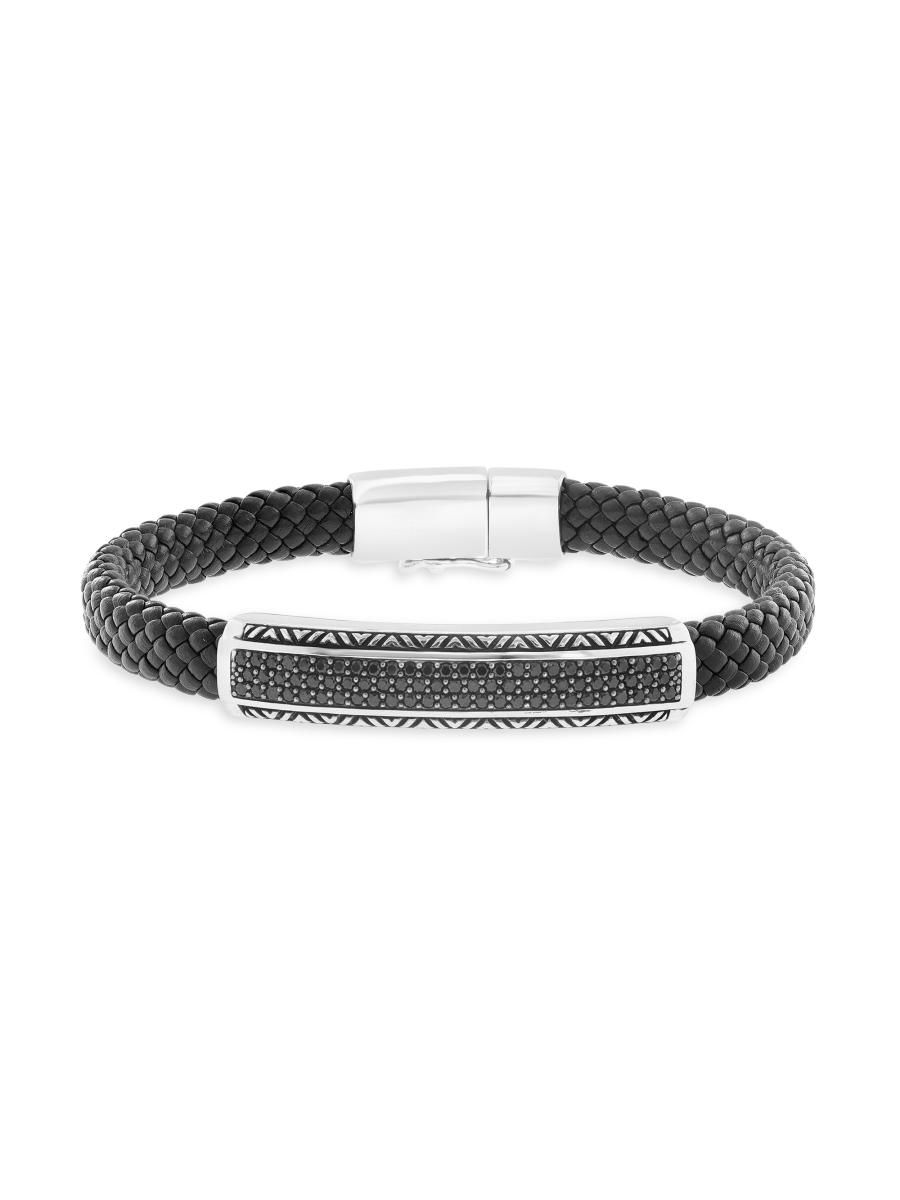 Saks Fifth Avenue Collection Braided Leather, Sterling Silver
