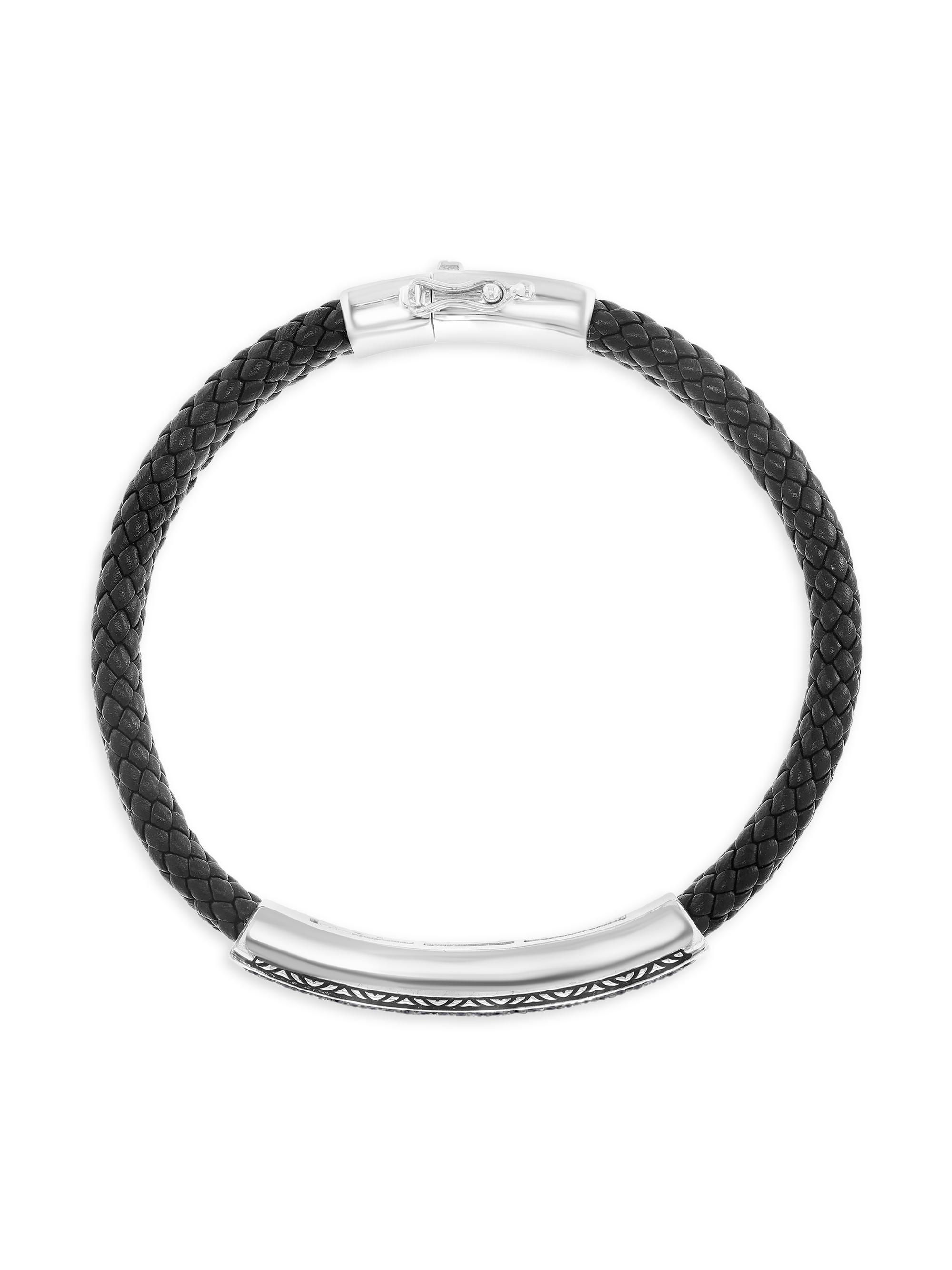 Saks Fifth Avenue Collection Braided Leather, Sterling Silver
