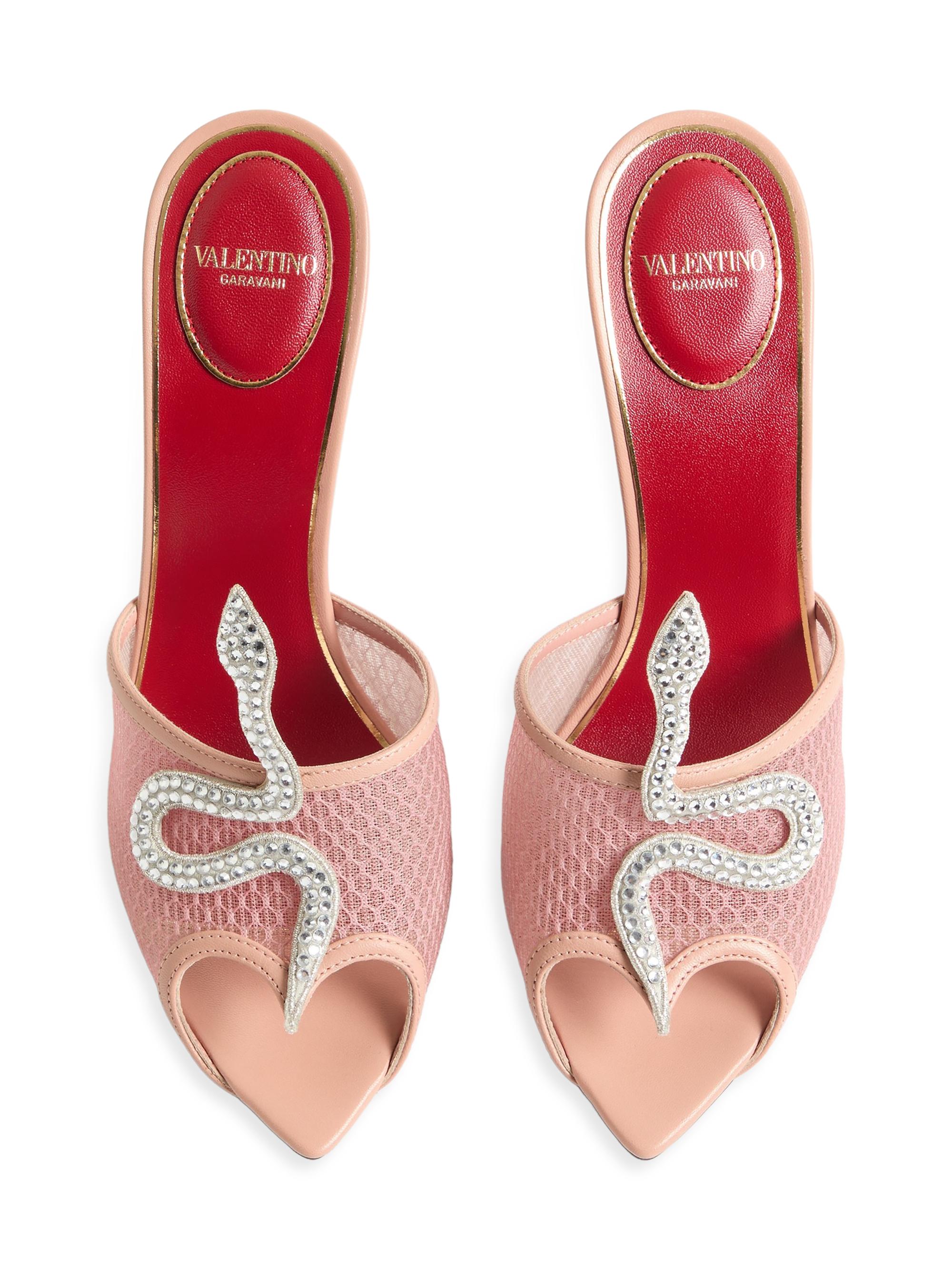 Valentino Garavani Coeur Vipere Mesh 105MM Slide Sandals | Saks