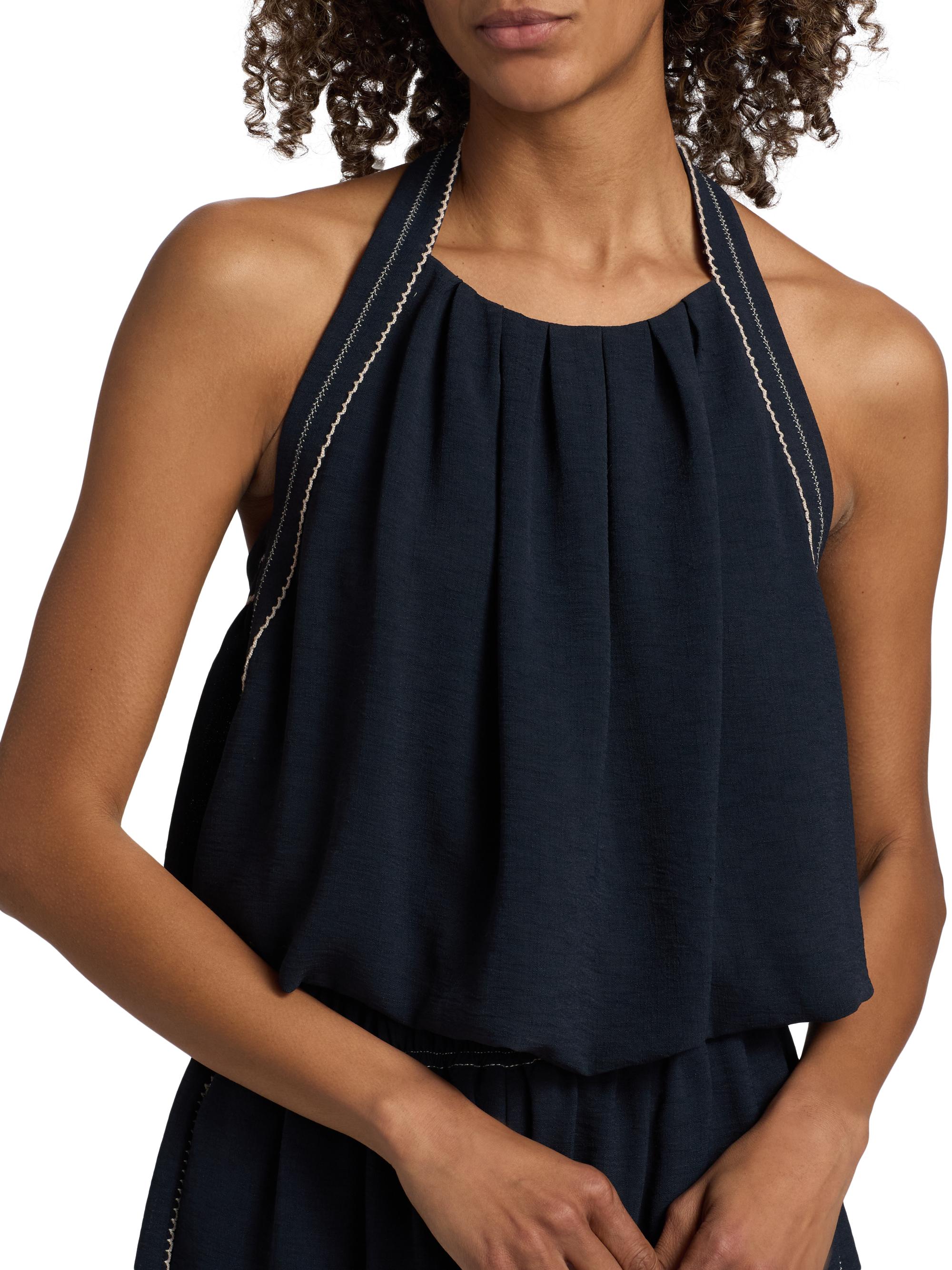 Ramy Brook Women's Briar Halterneck Embroidered Blouse - Navy | Thumbnail 6